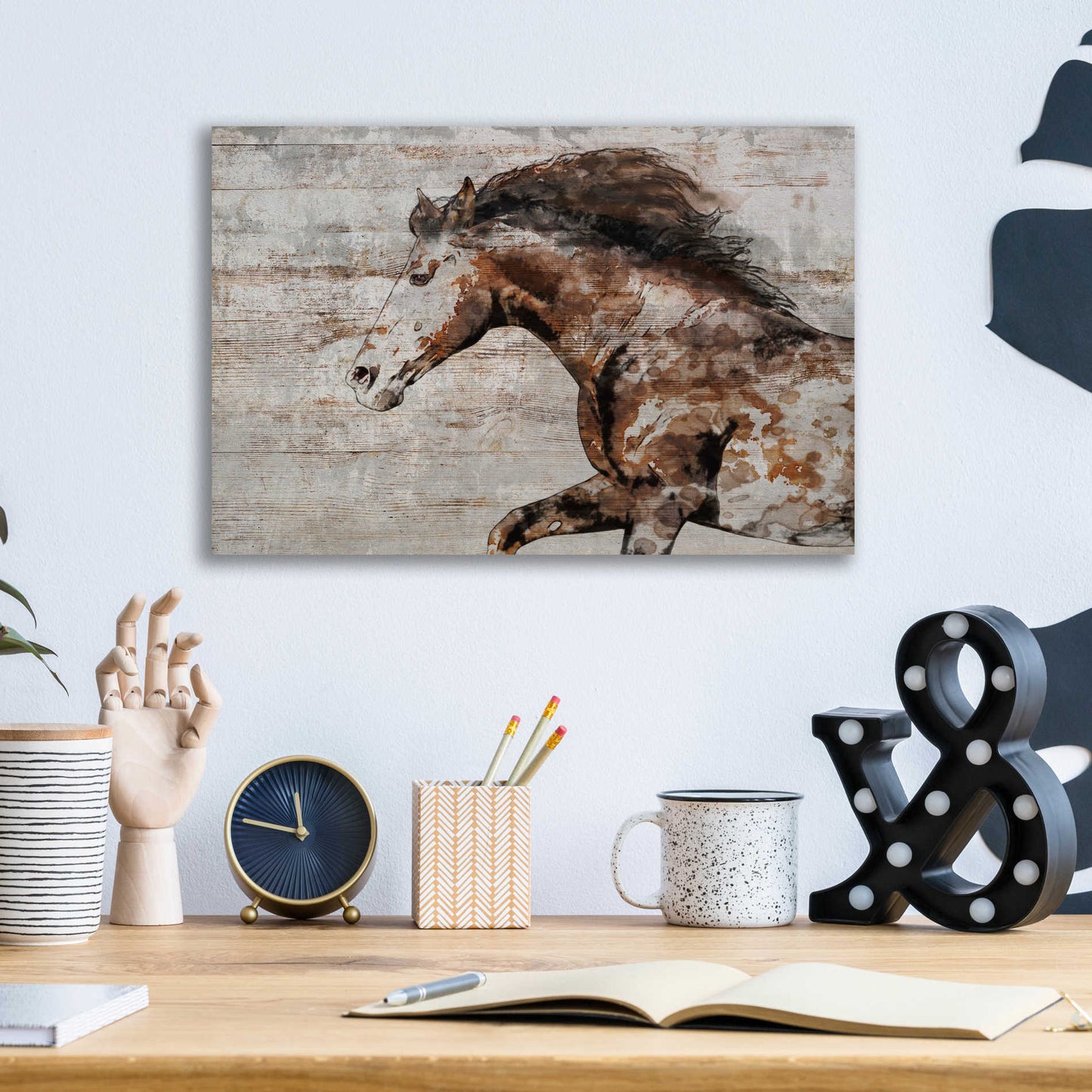 Epic Art 'WILD HORSE RUNNING 4' by Irena Orlov, Acrylic Glass Wall Art,16x12