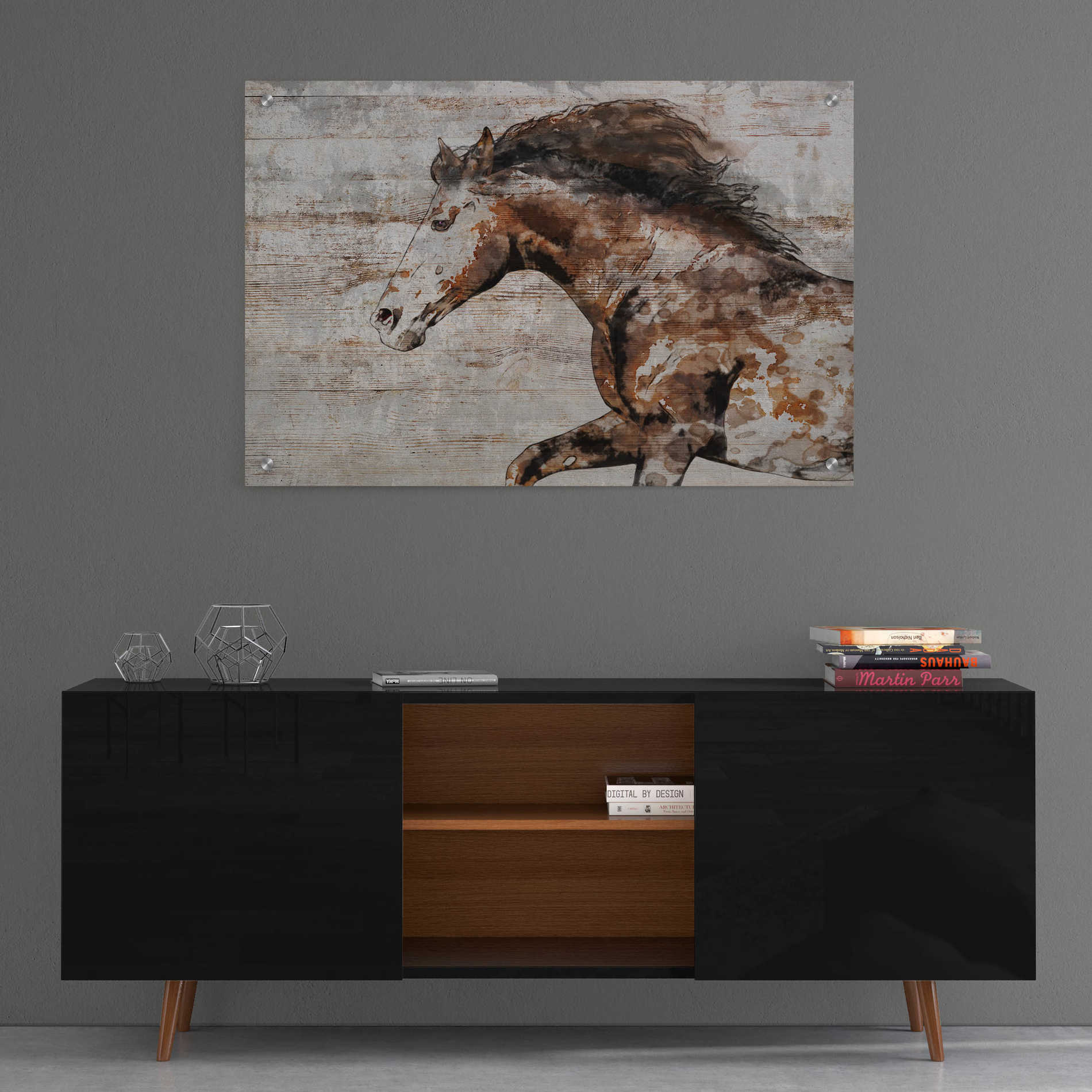 Epic Art 'WILD HORSE RUNNING 4' by Irena Orlov, Acrylic Glass Wall Art,36x24