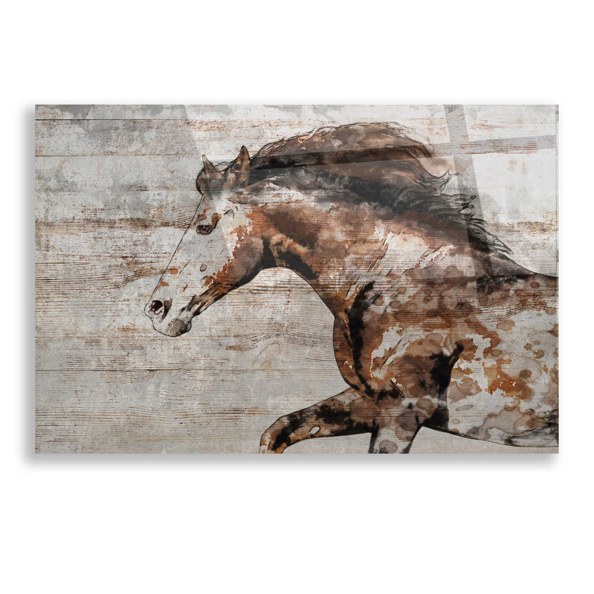Epic Art 'WILD HORSE RUNNING 4' by Irena Orlov, Acrylic Glass Wall Art