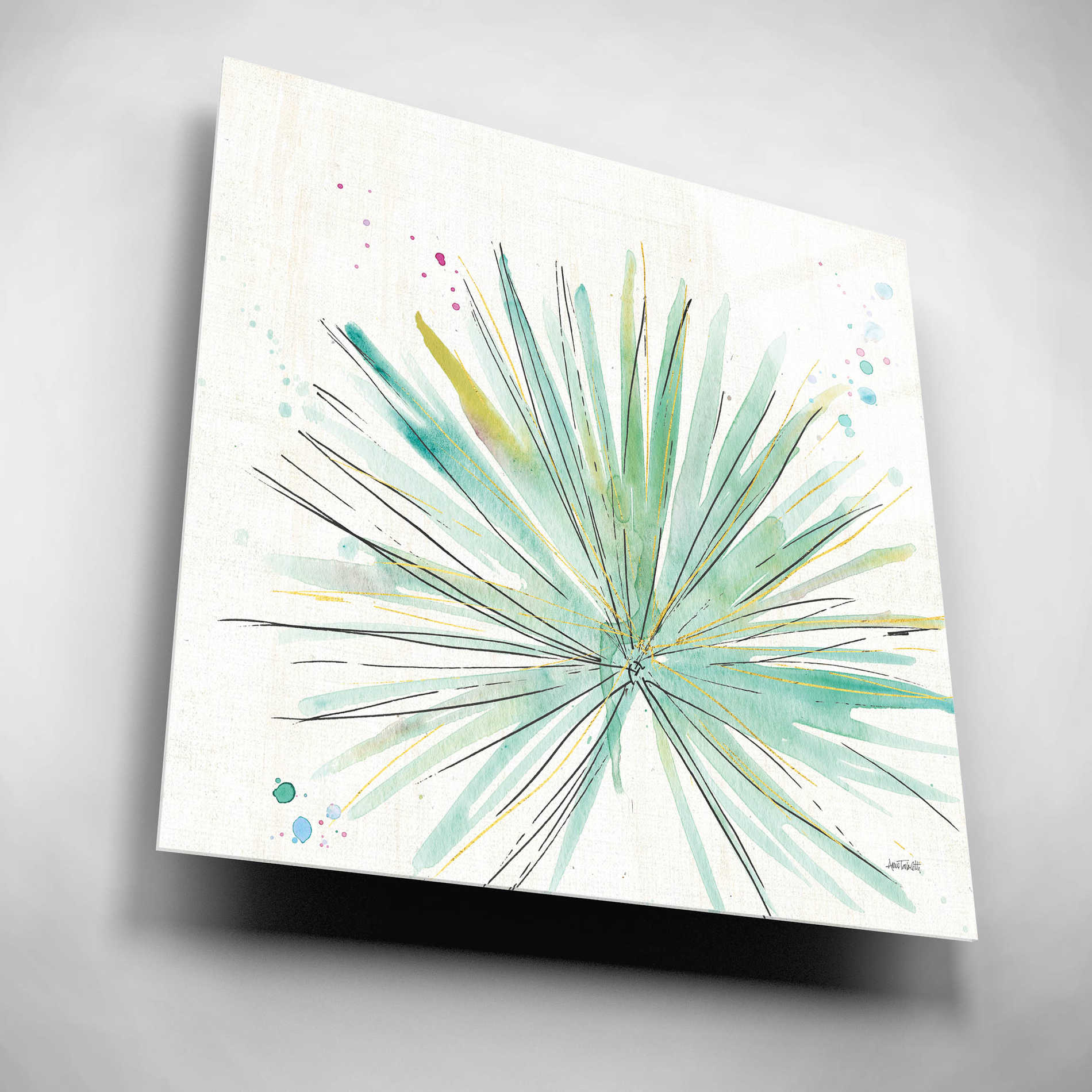 Epic Art 'Palm Passion V' by Ann Tavoletti, Acrylic Glass Wall Art,12x12