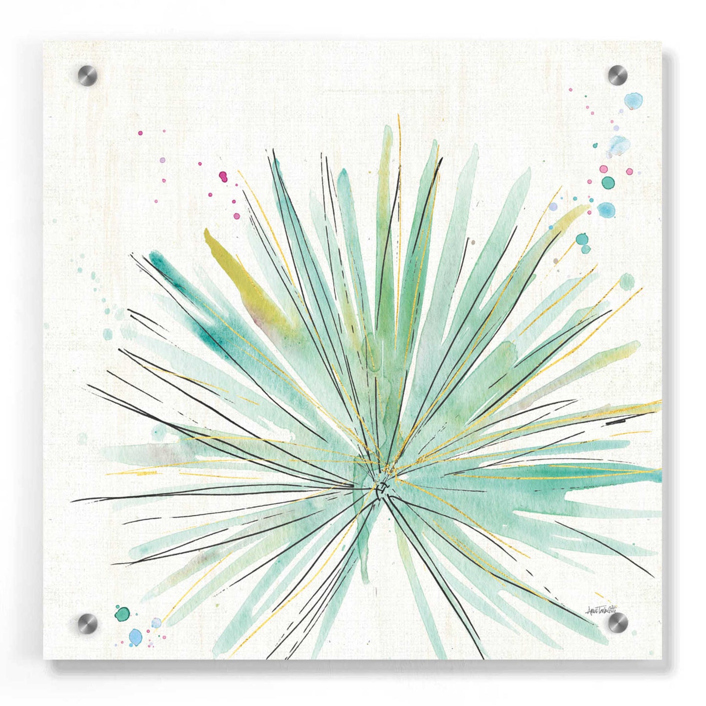 Epic Art 'Palm Passion V' by Ann Tavoletti, Acrylic Glass Wall Art,36x36