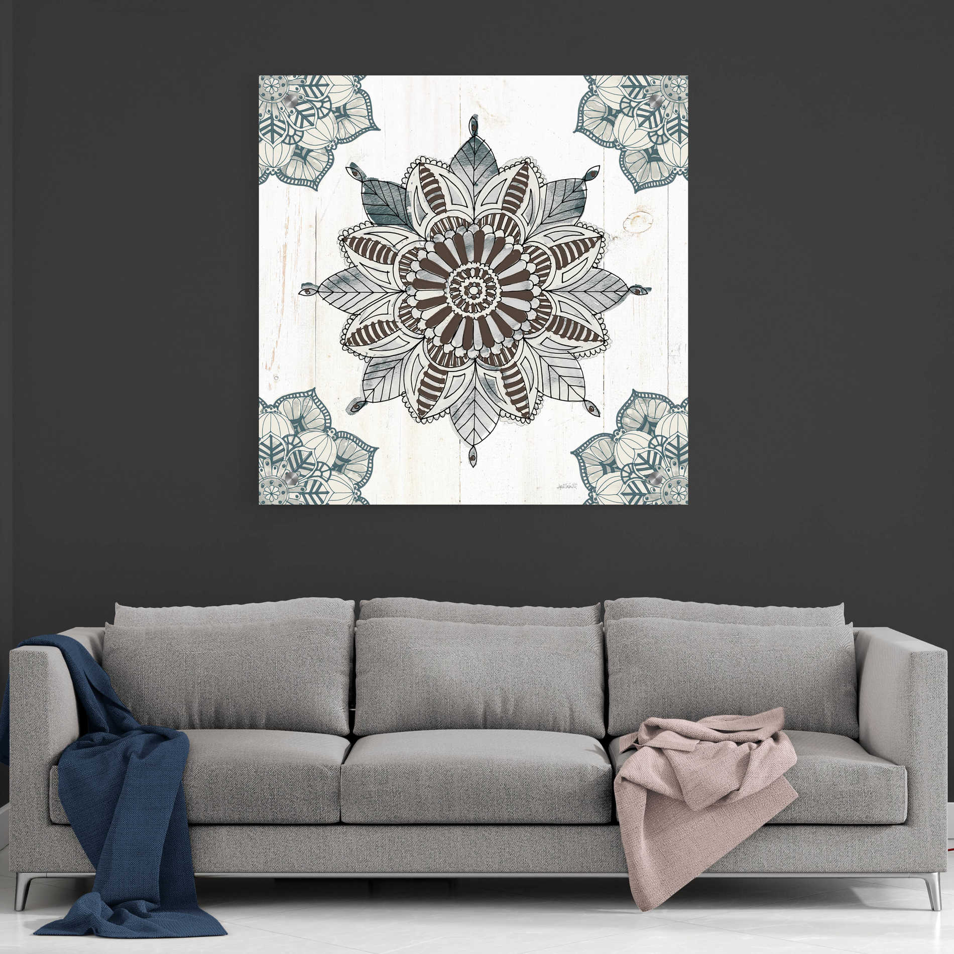 Epic Art 'Mandala Morning II' by Ann Tavoletti, Acrylic Glass Wall Art,36x36