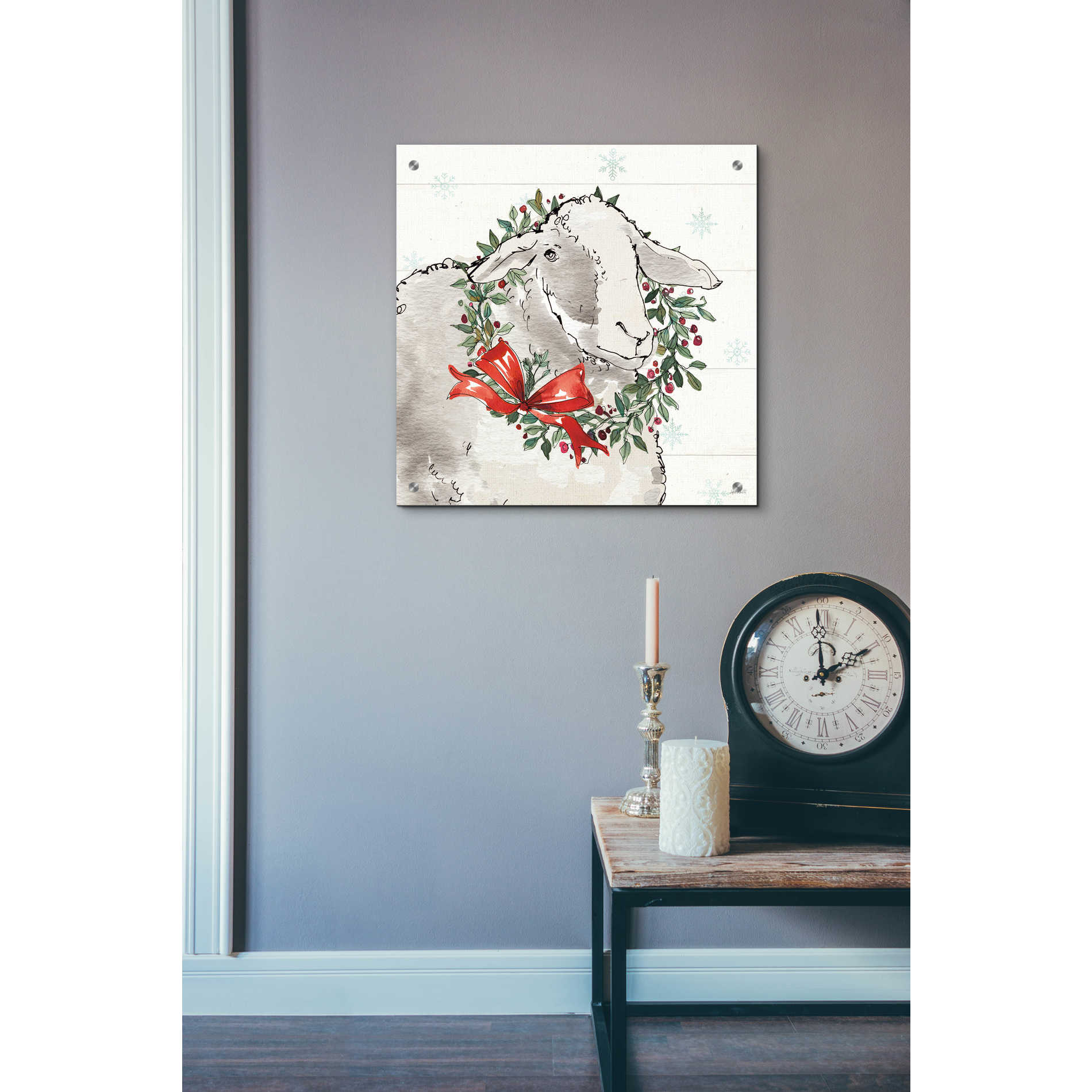 Epic Art 'Modern Farmhouse XIII Christmas' by Ann Tavoletti, Acrylic Glass Wall Art,24x24