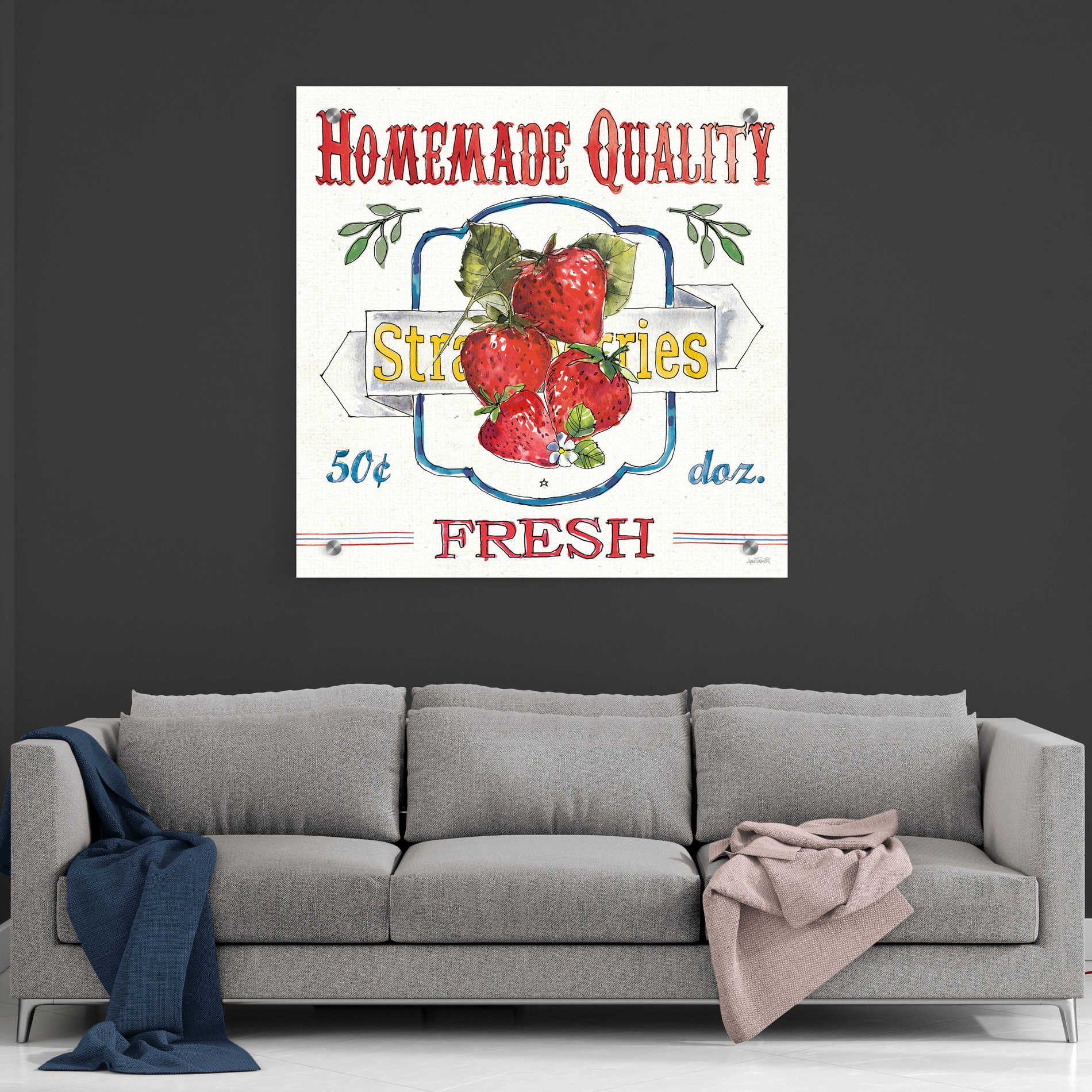 Epic Art 'Fruit Stand V' by Ann Tavoletti, Acrylic Glass Wall Art,36x36