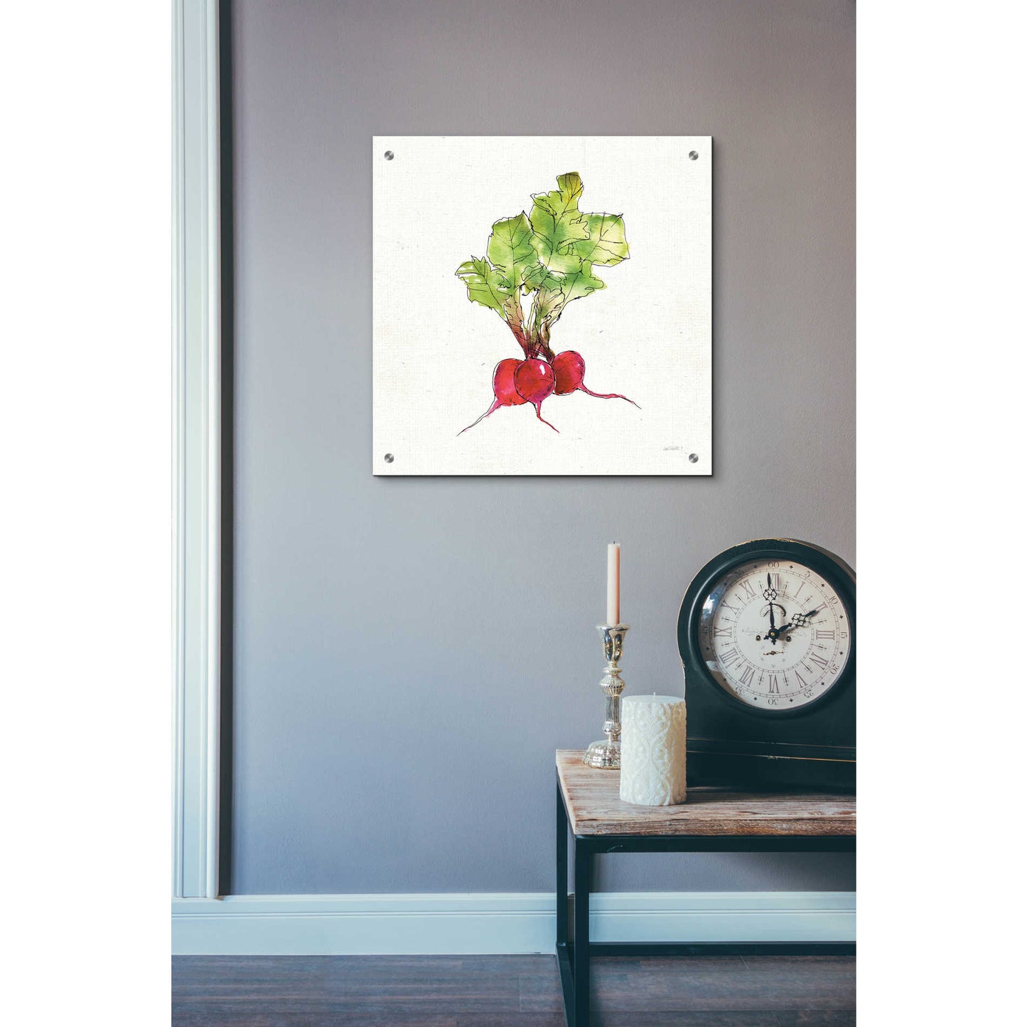 Epic Art 'Veggie Market II Radish' by Ann Tavoletti, Acrylic Glass Wall Art,24x24