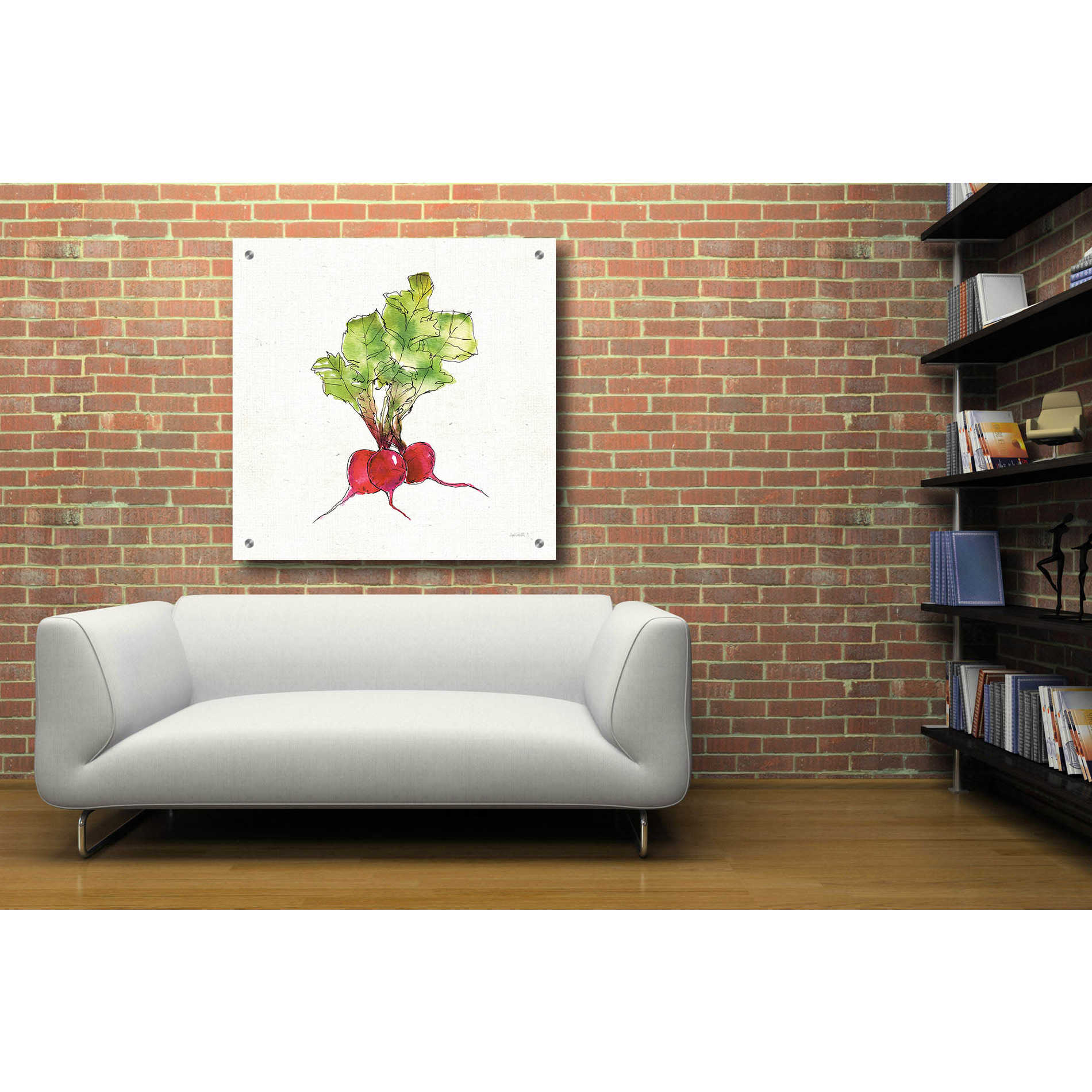 Epic Art 'Veggie Market II Radish' by Ann Tavoletti, Acrylic Glass Wall Art,36x36