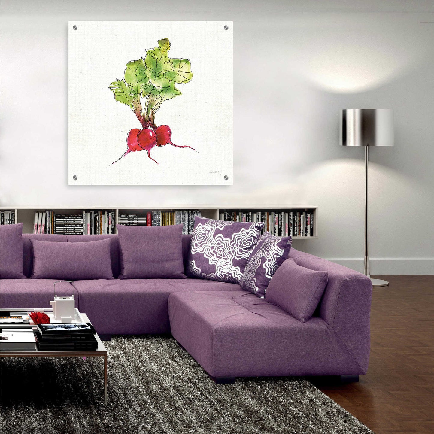 Epic Art 'Veggie Market II Radish' by Ann Tavoletti, Acrylic Glass Wall Art,36x36