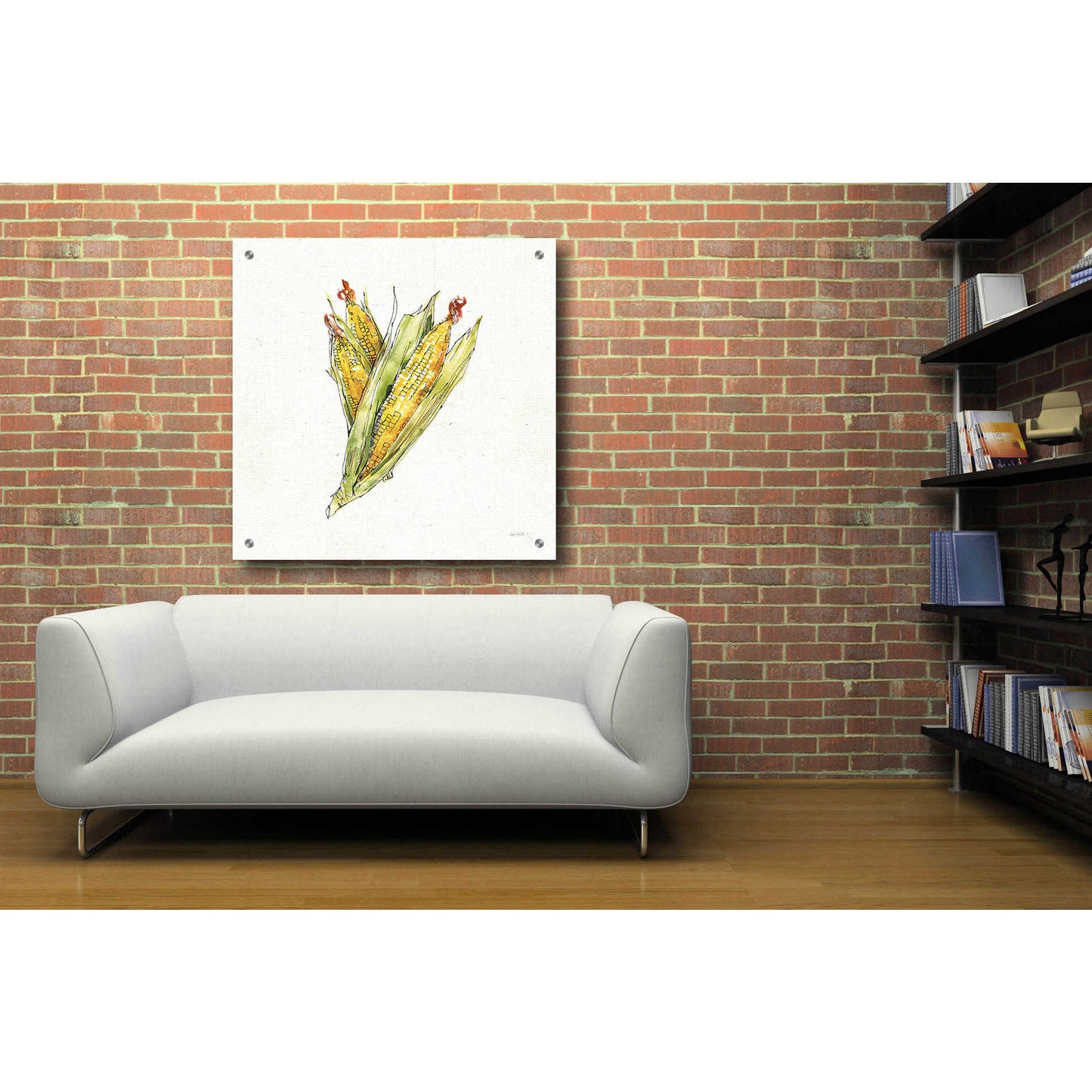 Epic Art 'Veggie Market III Corn' by Ann Tavoletti, Acrylic Glass Wall Art,36x36