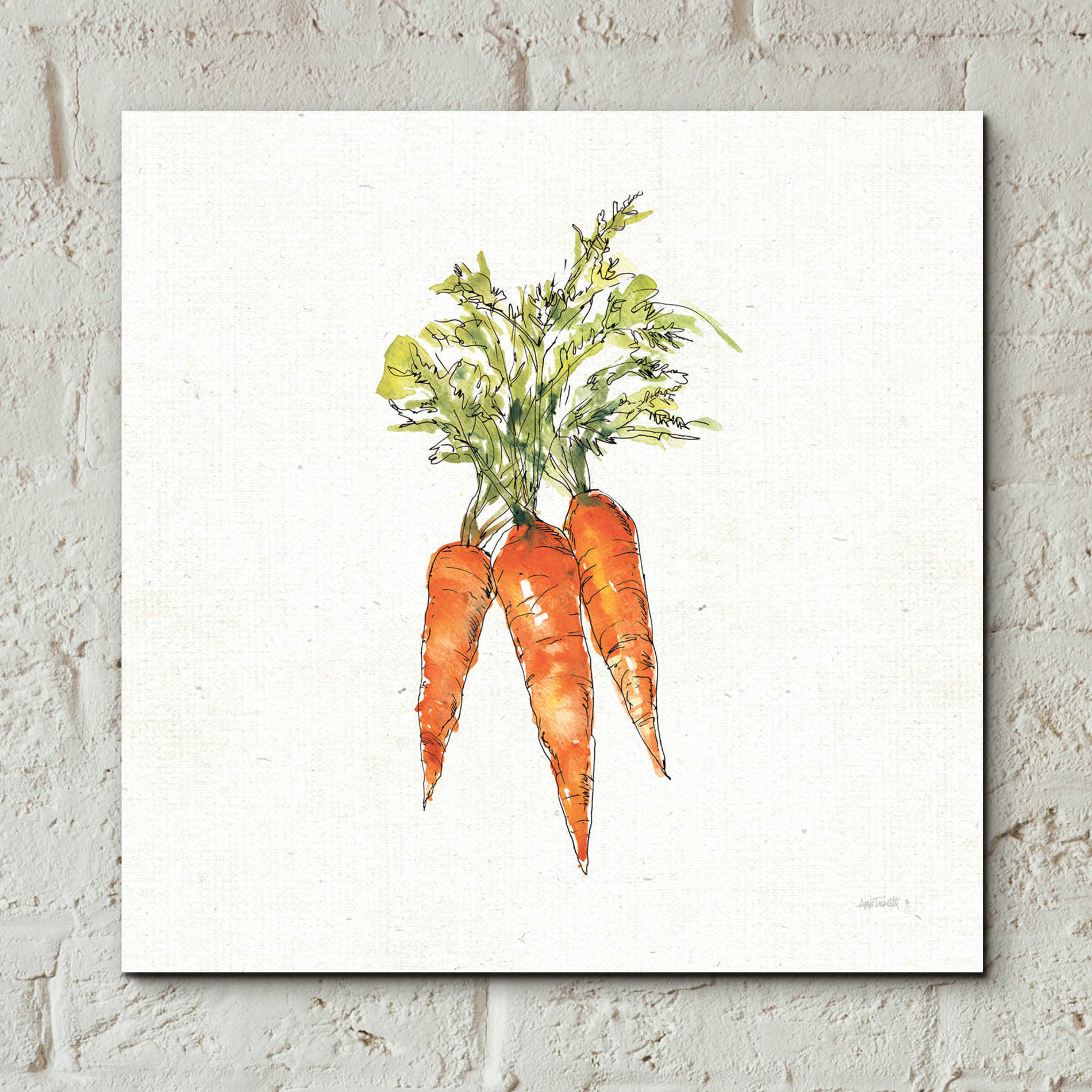 Epic Art 'Veggie Market V Carrots' by Ann Tavoletti, Acrylic Glass Wall Art,12x12