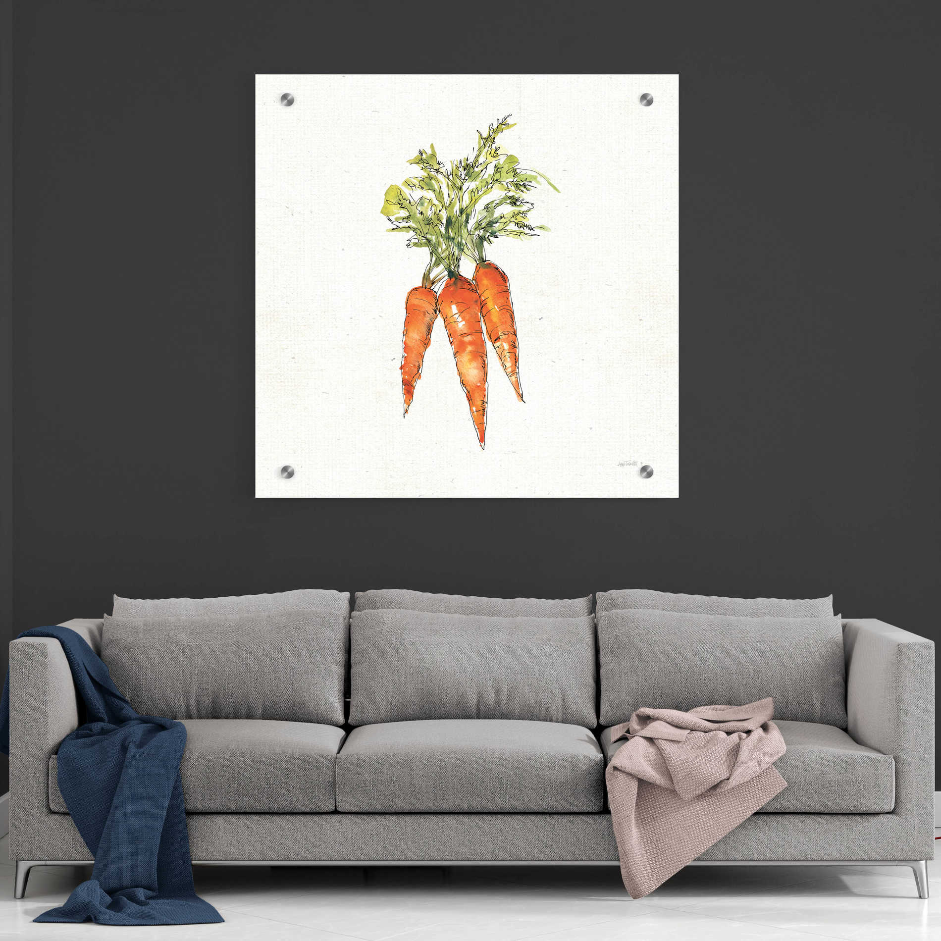 Epic Art 'Veggie Market V Carrots' by Ann Tavoletti, Acrylic Glass Wall Art,36x36