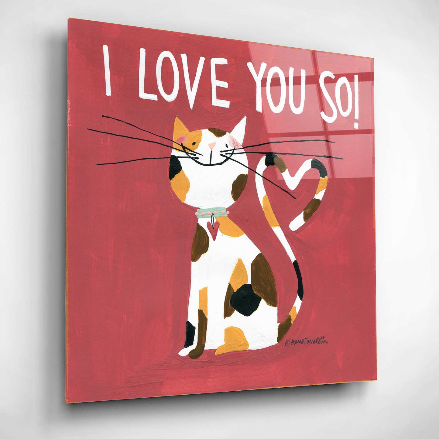 Epic Art 'Happy Cats I Love You So' by Ann Tavoletti, Acrylic Glass Wall Art,12x12