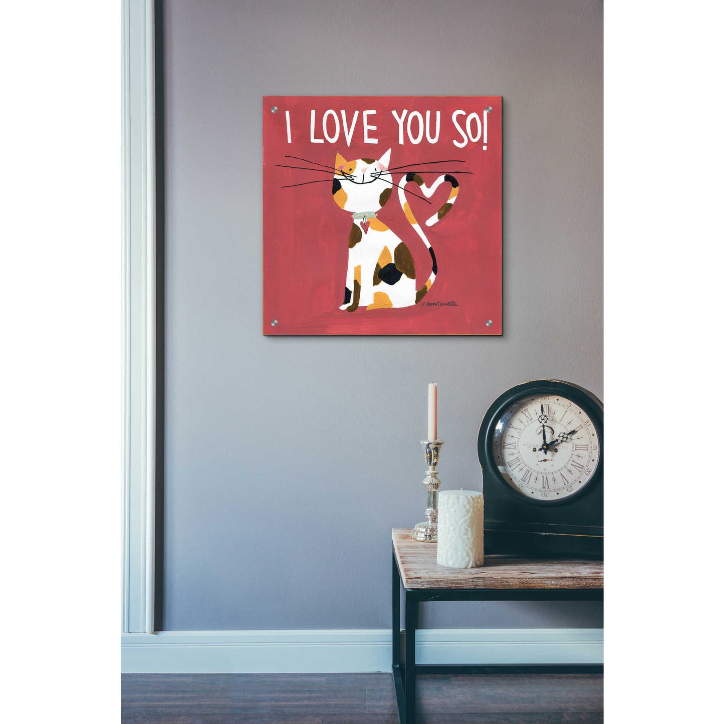 Epic Art 'Happy Cats I Love You So' by Ann Tavoletti, Acrylic Glass Wall Art,24x24