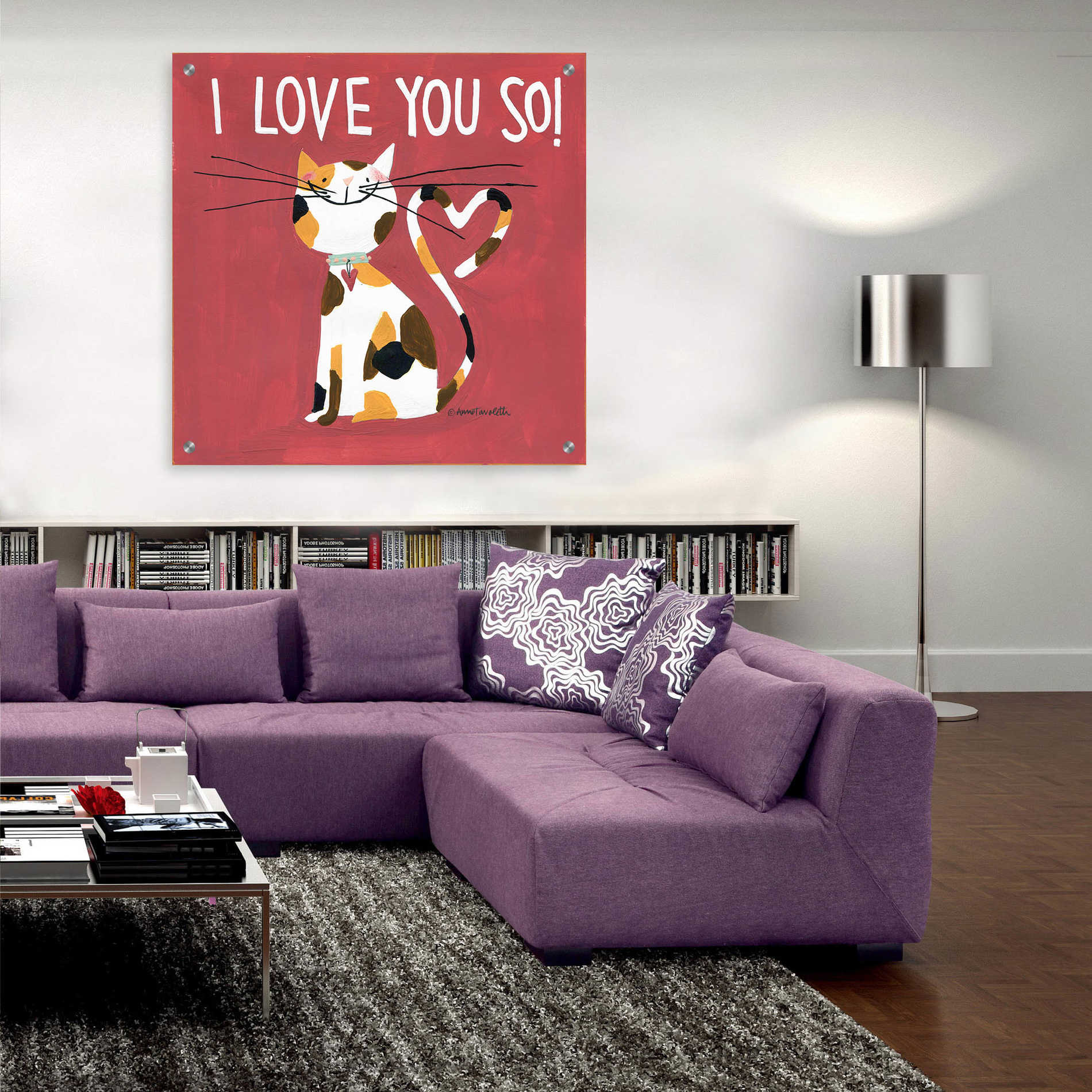 Epic Art 'Happy Cats I Love You So' by Ann Tavoletti, Acrylic Glass Wall Art,36x36