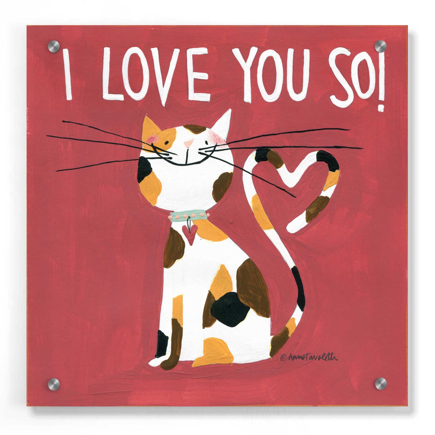 Epic Art 'Happy Cats I Love You So' by Ann Tavoletti, Acrylic Glass Wall Art,36x36