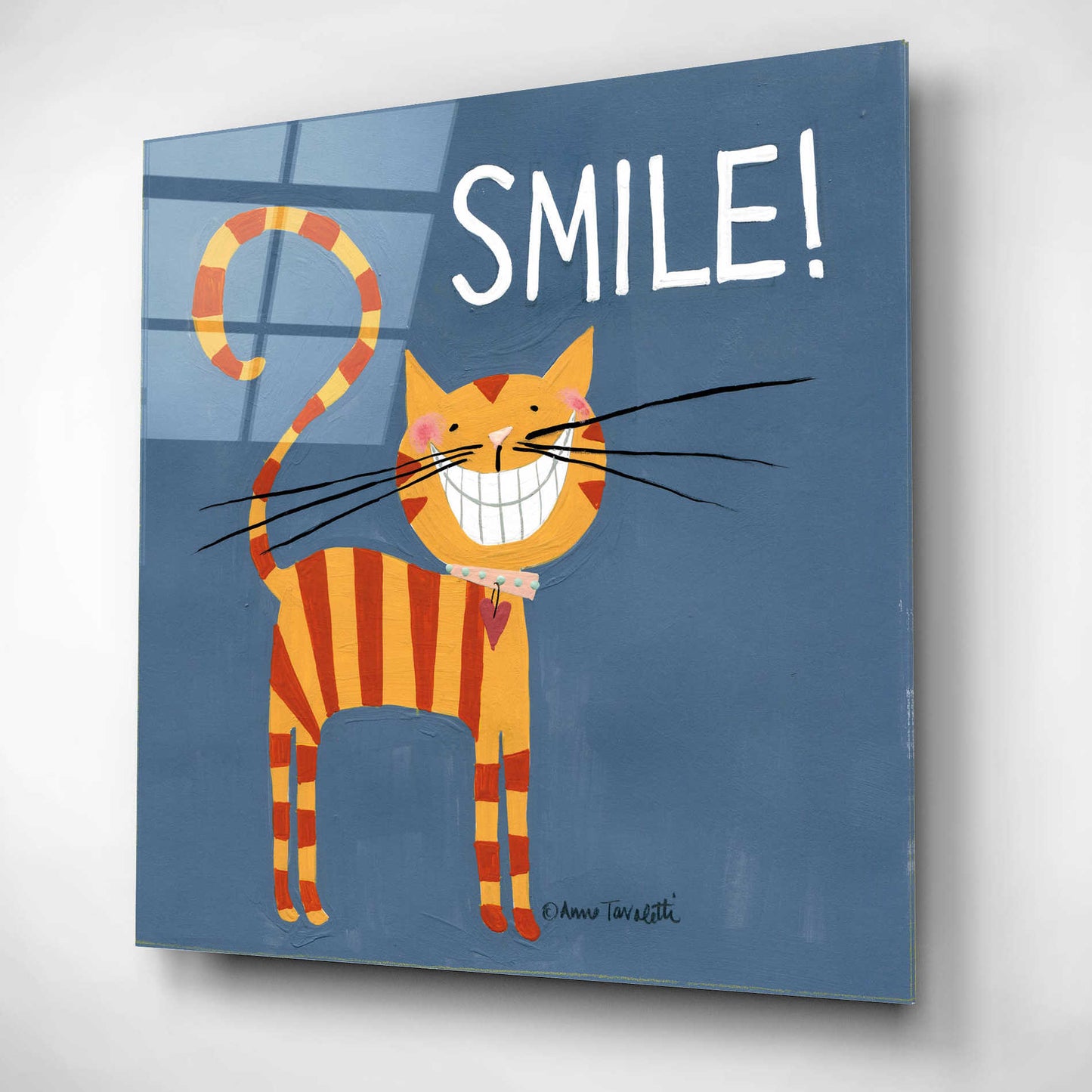 Epic Art 'Happy Cats Smile' by Ann Tavoletti, Acrylic Glass Wall Art,12x12