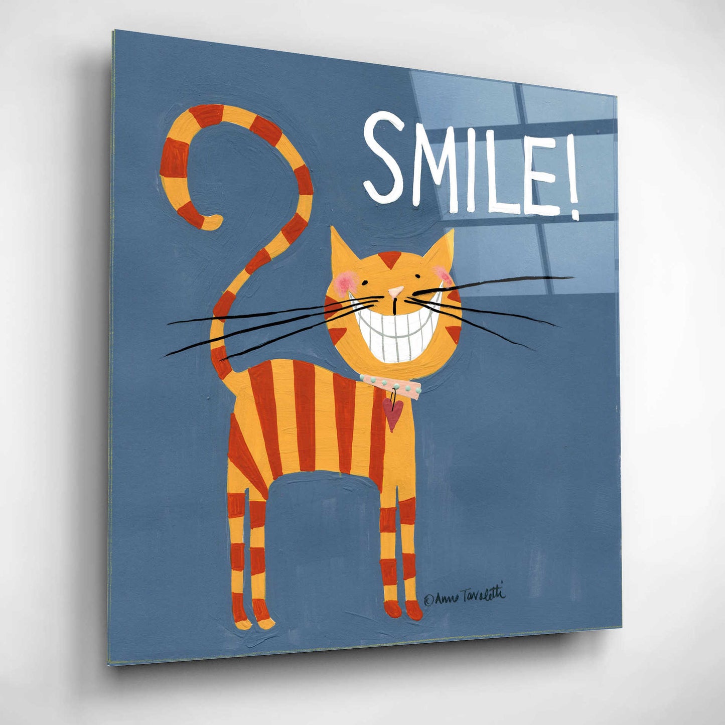 Epic Art 'Happy Cats Smile' by Ann Tavoletti, Acrylic Glass Wall Art,12x12