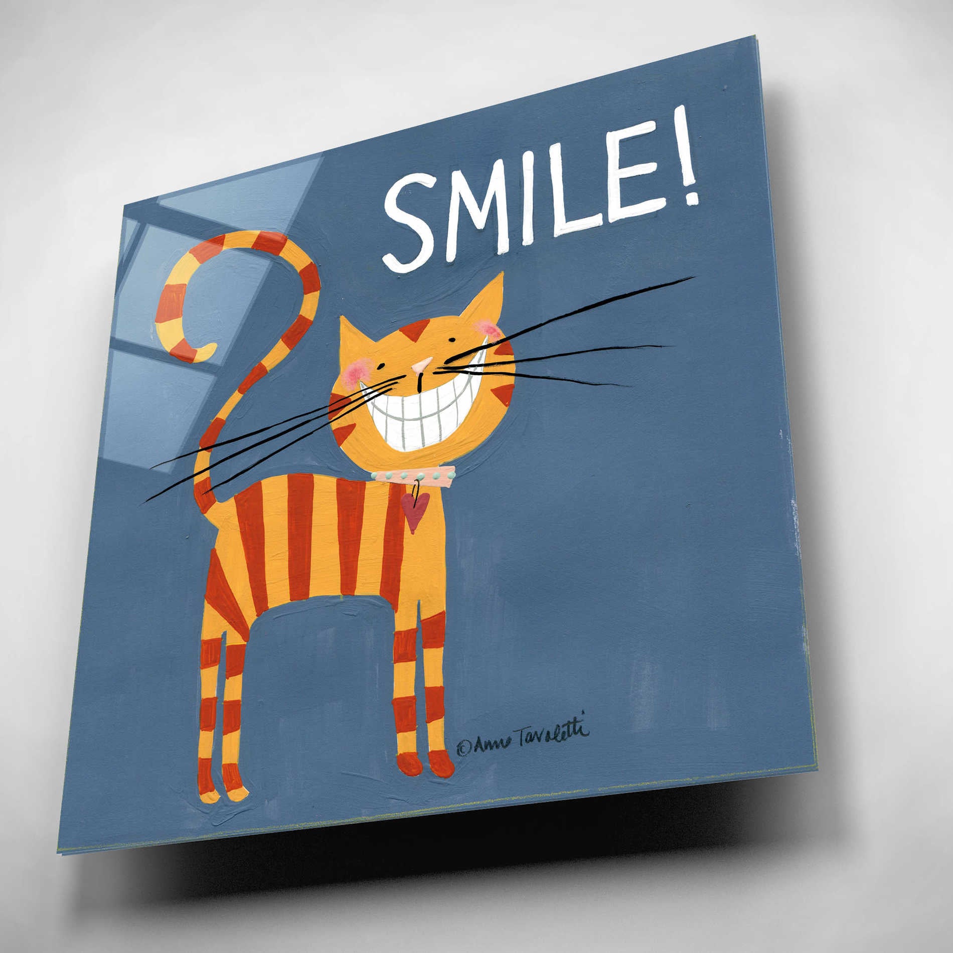 Epic Art 'Happy Cats Smile' by Ann Tavoletti, Acrylic Glass Wall Art,12x12