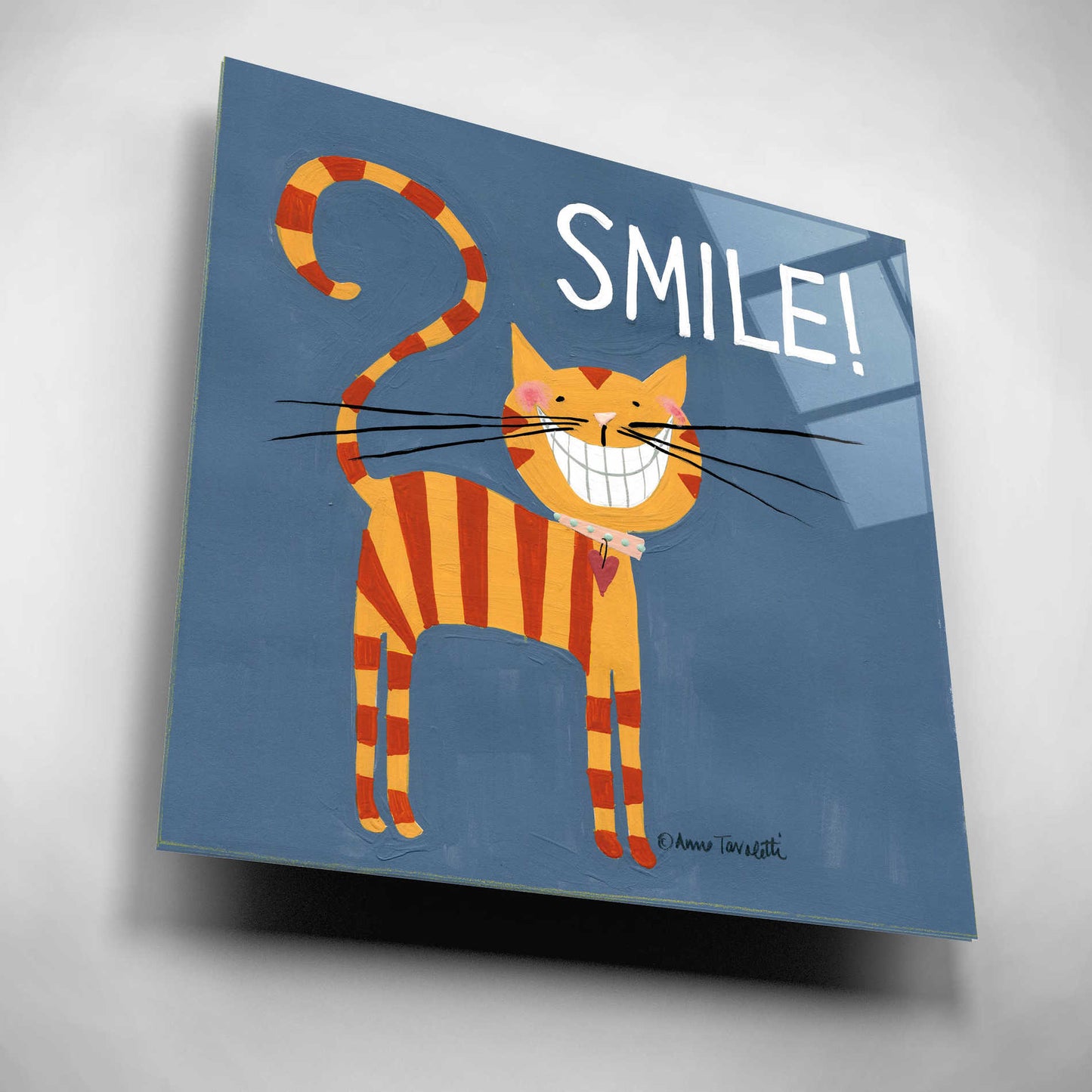 Epic Art 'Happy Cats Smile' by Ann Tavoletti, Acrylic Glass Wall Art,12x12