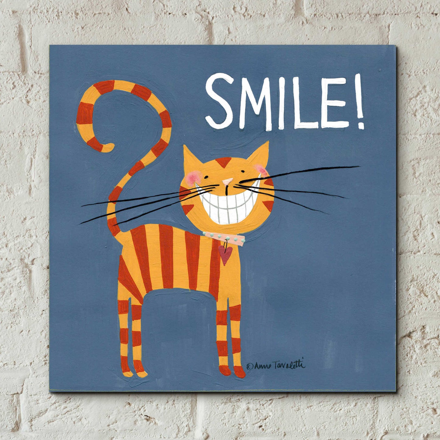 Epic Art 'Happy Cats Smile' by Ann Tavoletti, Acrylic Glass Wall Art,12x12