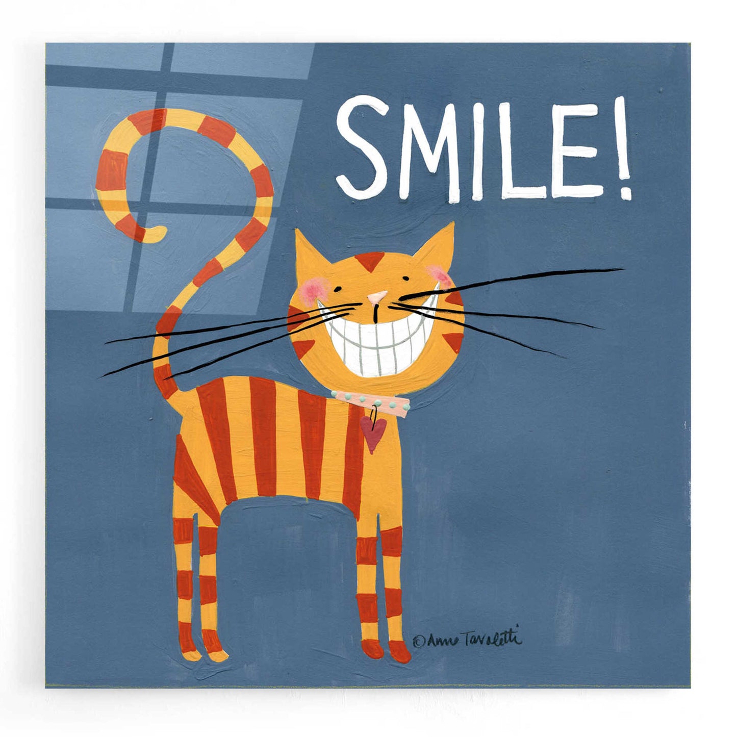 Epic Art 'Happy Cats Smile' by Ann Tavoletti, Acrylic Glass Wall Art,12x12