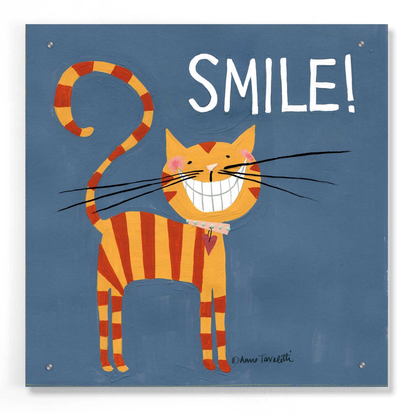 Epic Art 'Happy Cats Smile' by Ann Tavoletti, Acrylic Glass Wall Art,24x24