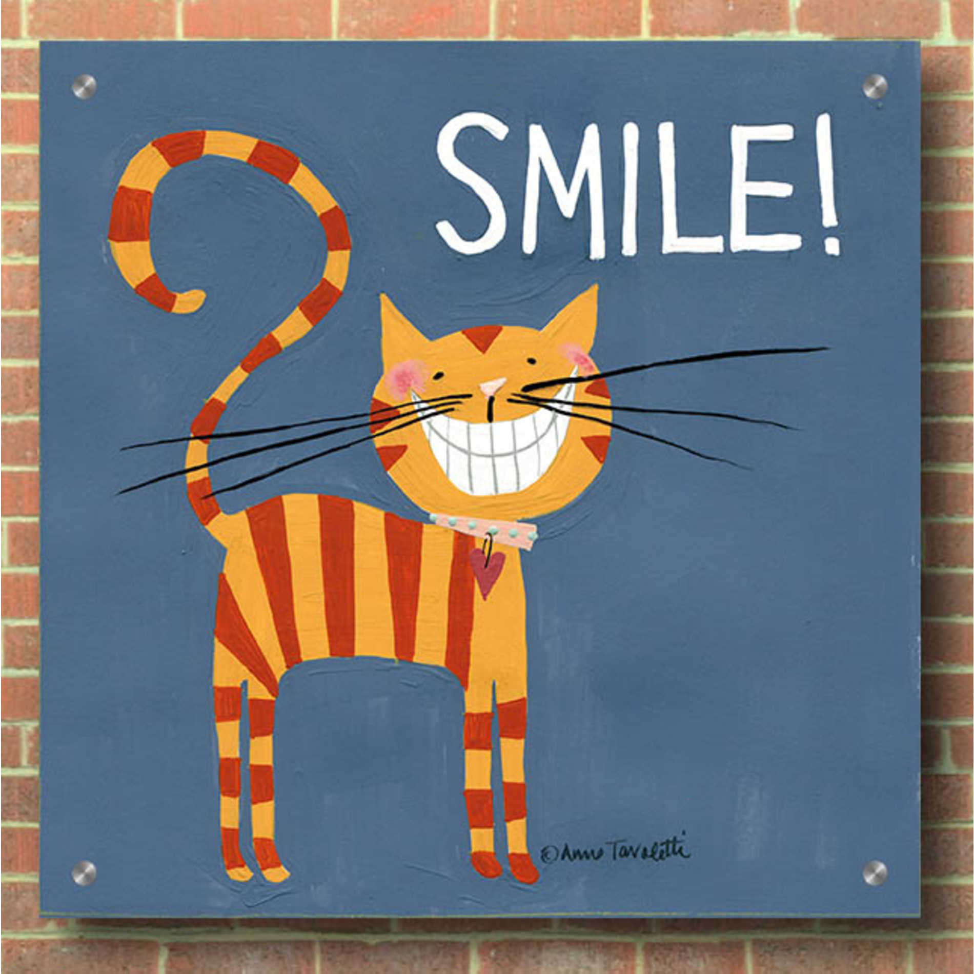 Epic Art 'Happy Cats Smile' by Ann Tavoletti, Acrylic Glass Wall Art,36x36