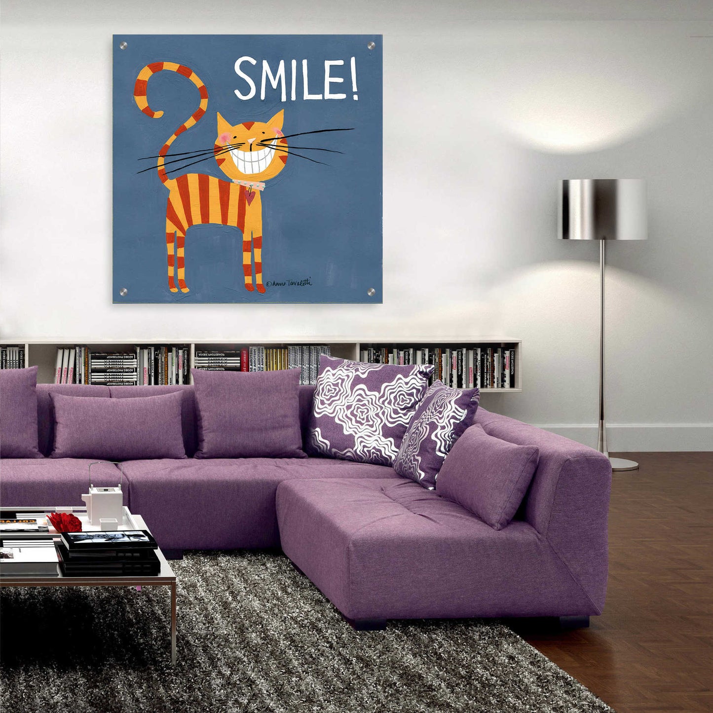 Epic Art 'Happy Cats Smile' by Ann Tavoletti, Acrylic Glass Wall Art,36x36