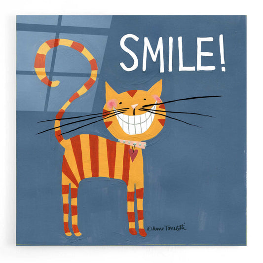 Epic Art 'Happy Cats Smile' by Ann Tavoletti, Acrylic Glass Wall Art