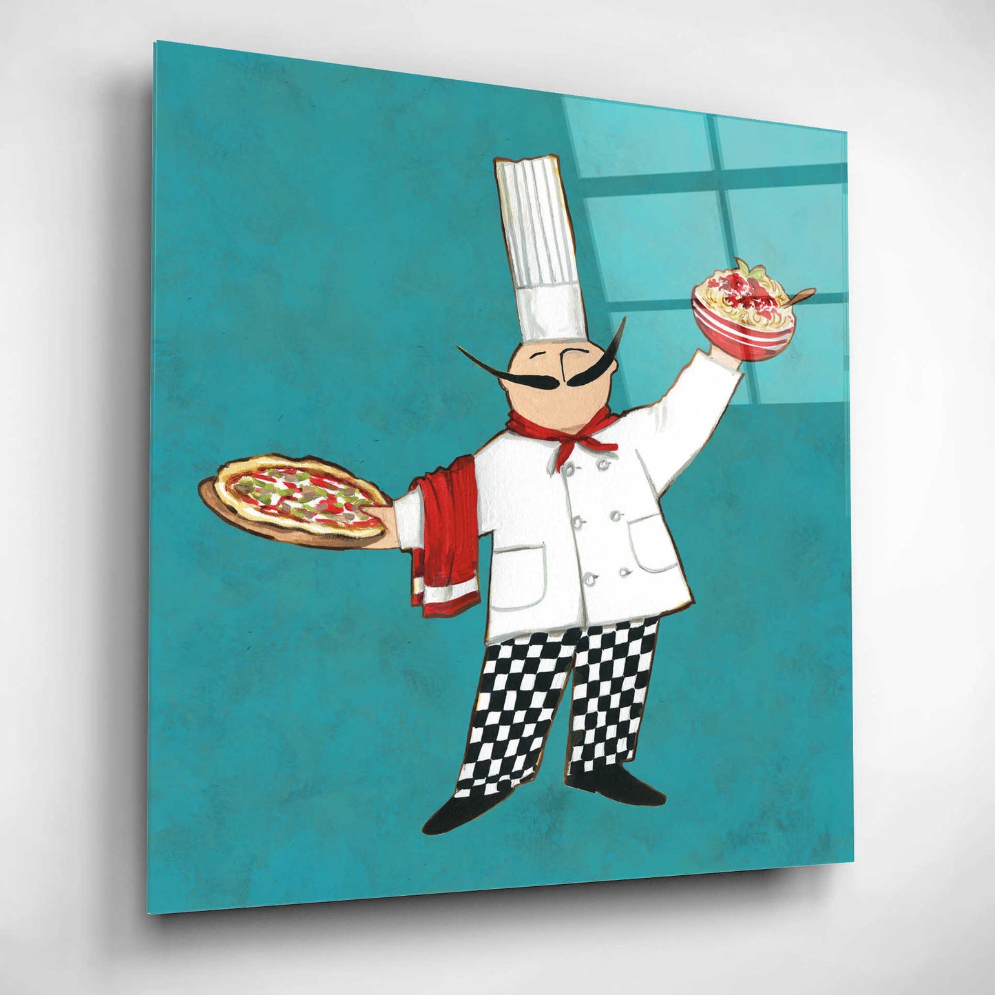 Epic Art 'Pasta Chef in Color' by Ann Tavoletti, Acrylic Glass Wall Art,12x12