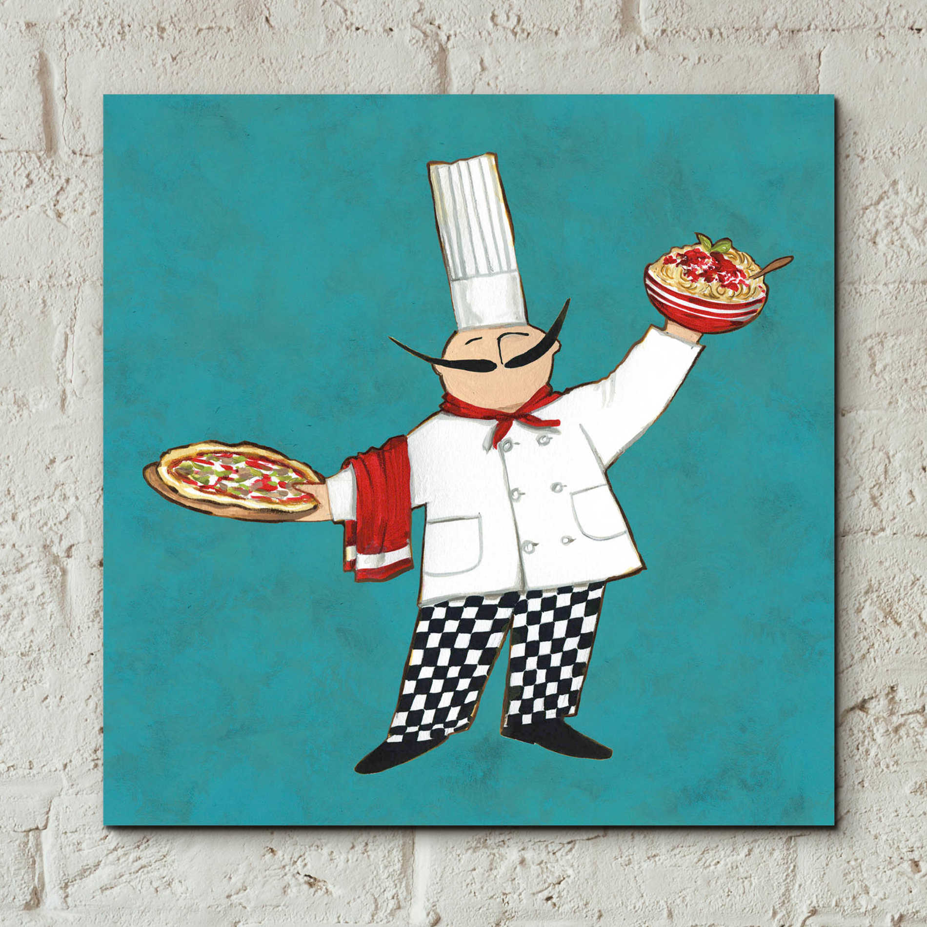 Epic Art 'Pasta Chef in Color' by Ann Tavoletti, Acrylic Glass Wall Art,12x12