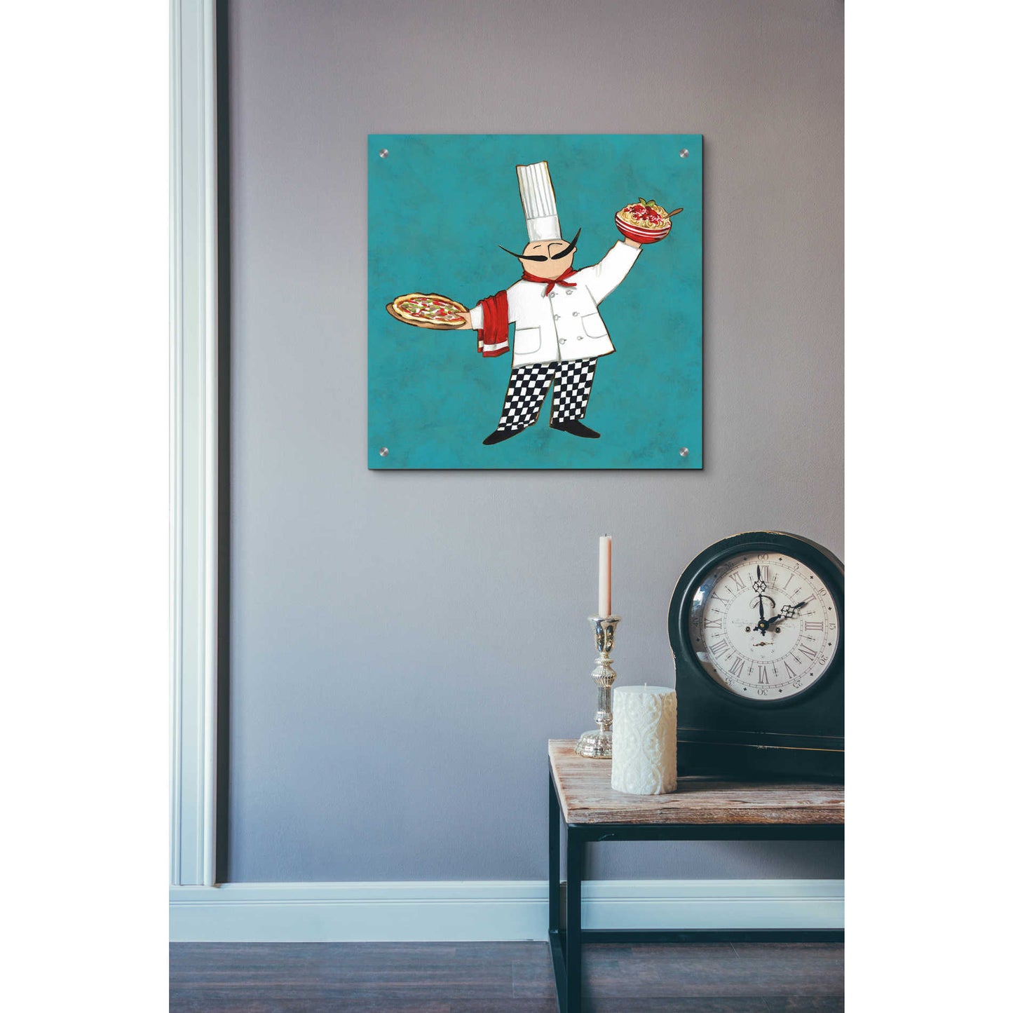 Epic Art 'Pasta Chef in Color' by Ann Tavoletti, Acrylic Glass Wall Art,24x24