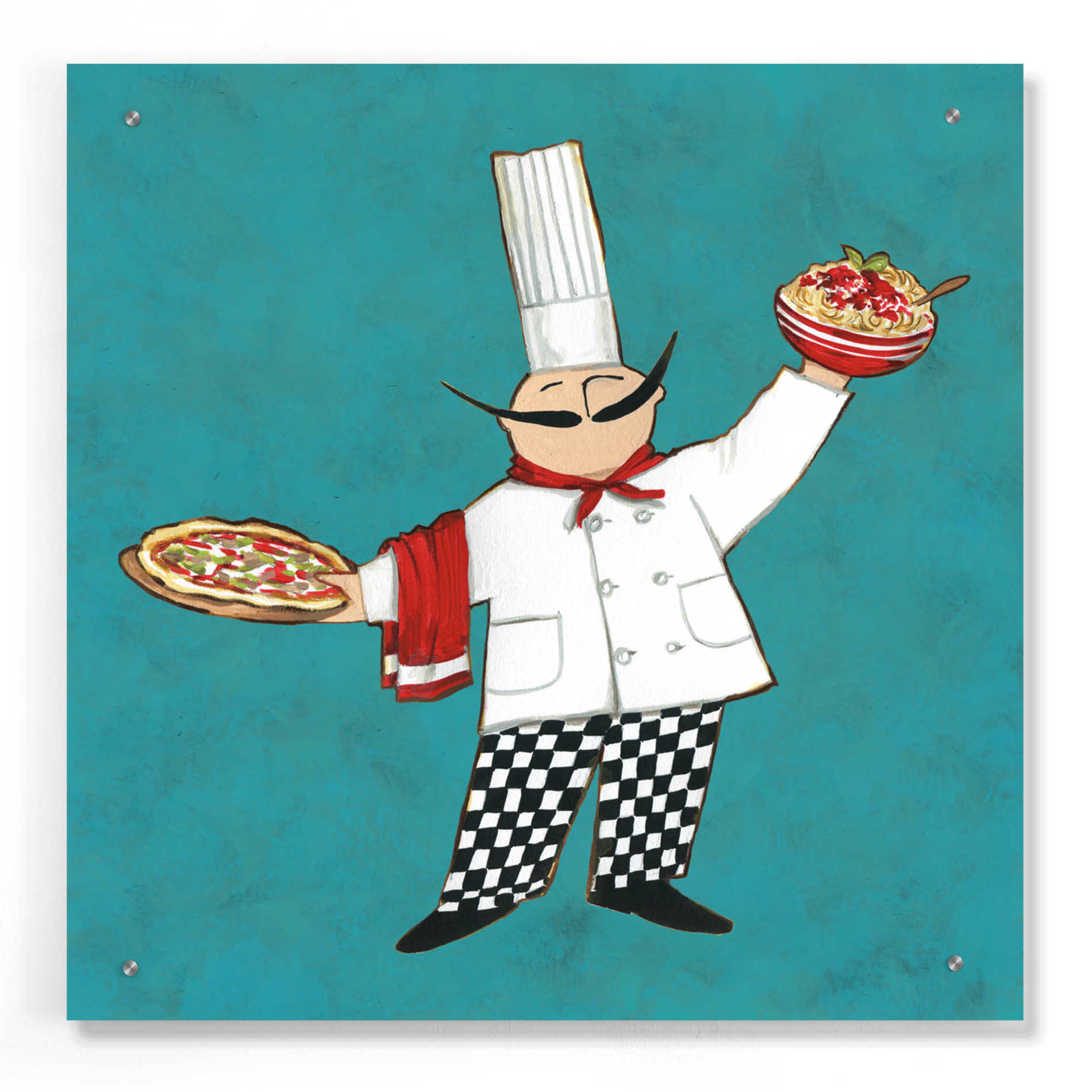 Epic Art 'Pasta Chef in Color' by Ann Tavoletti, Acrylic Glass Wall Art,24x24