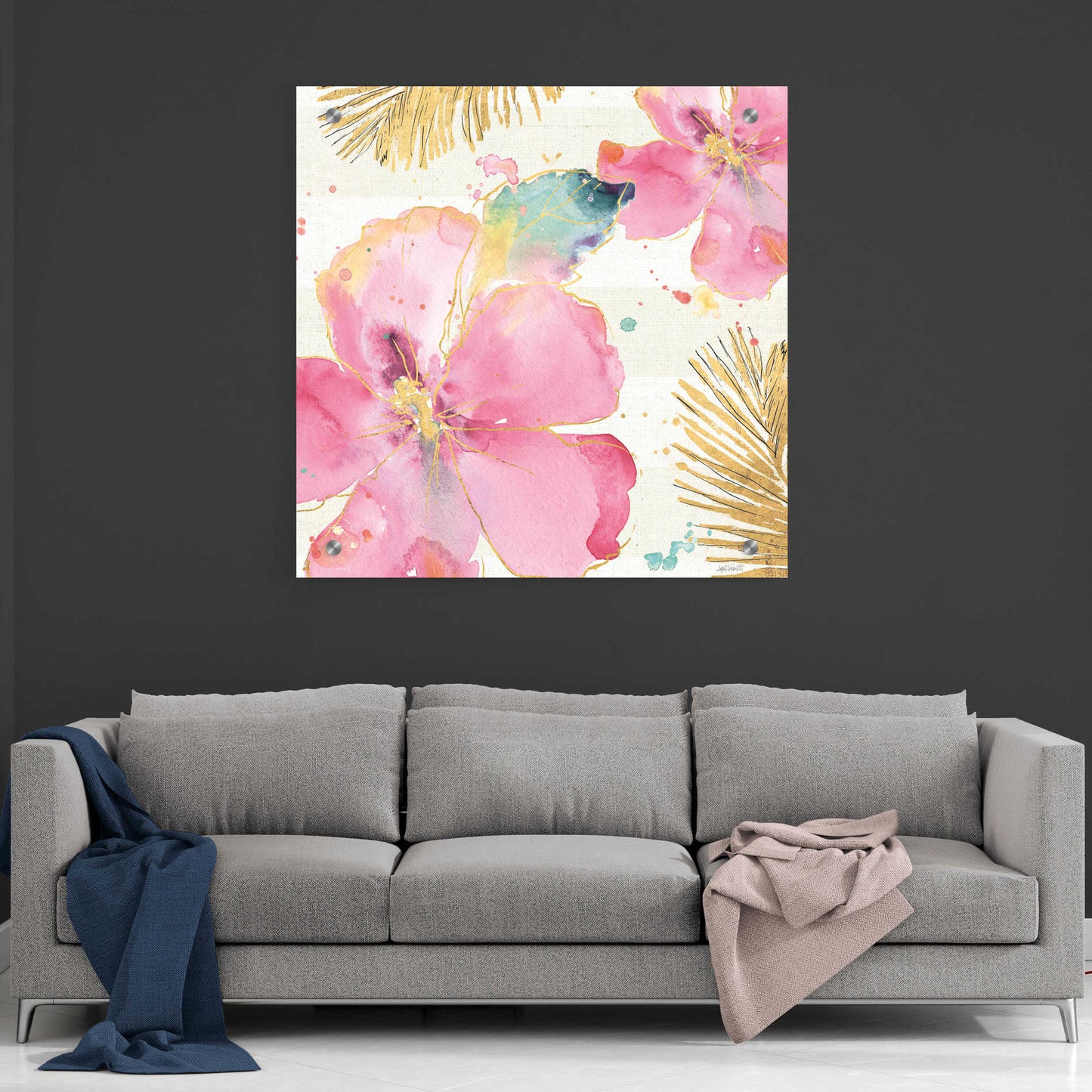 Epic Art 'Flamingo Fever VIII' by Ann Tavoletti, Acrylic Glass Wall Art,36x36