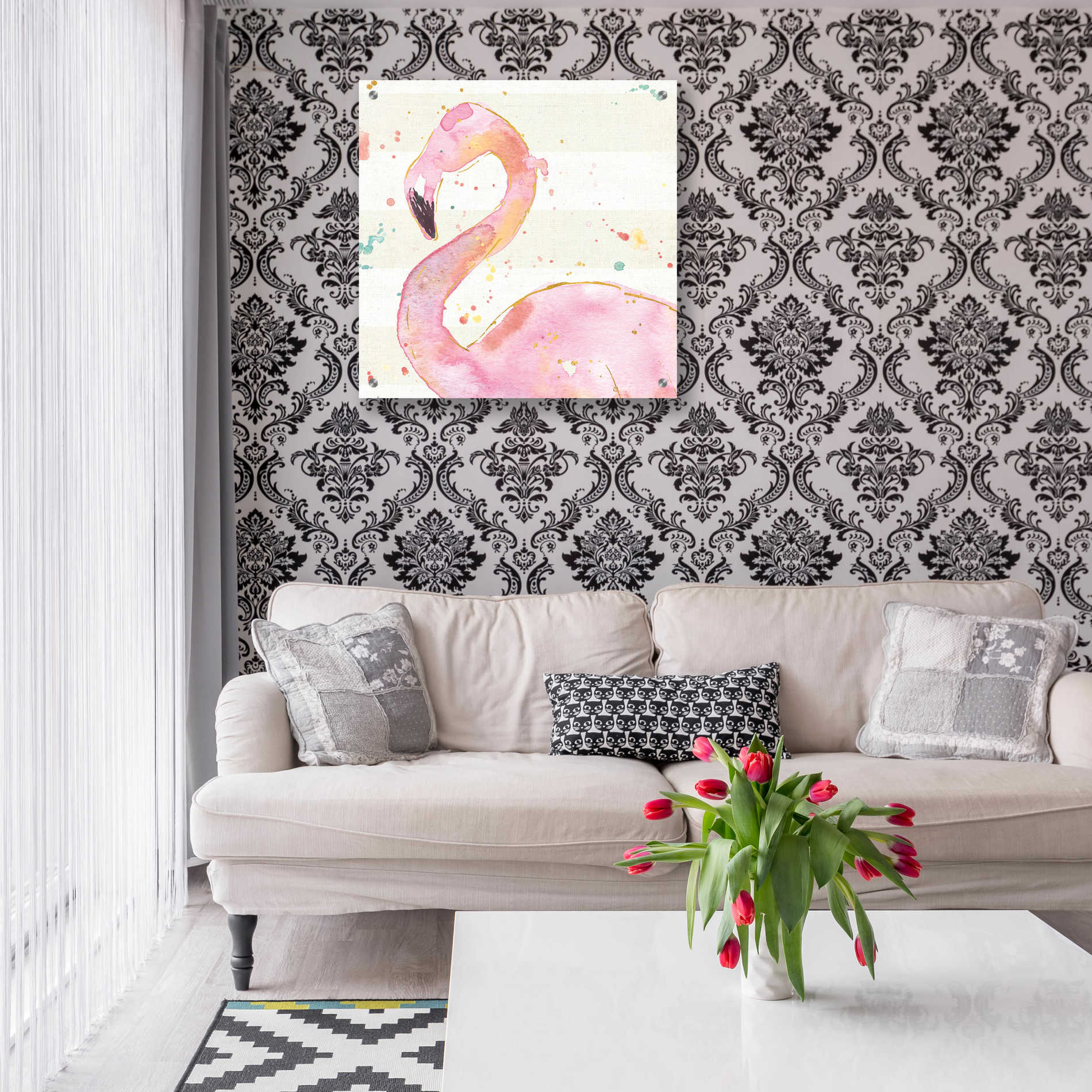 Epic Art 'Flamingo Fever III' by Ann Tavoletti, Acrylic Glass Wall Art,24x24