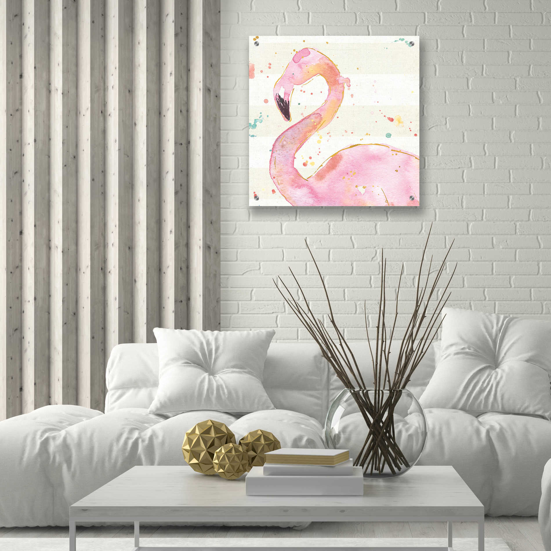 Epic Art 'Flamingo Fever III' by Ann Tavoletti, Acrylic Glass Wall Art,24x24