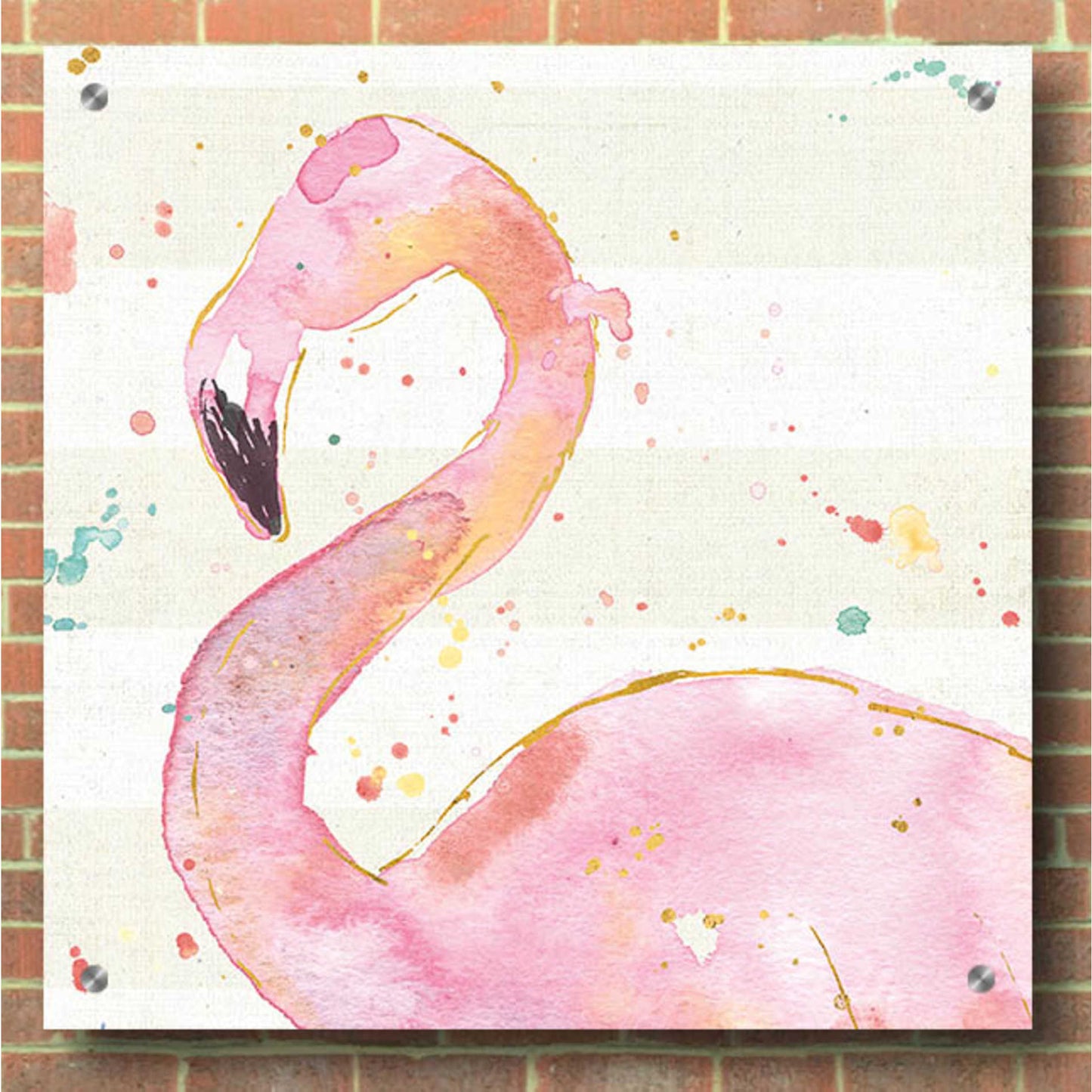 Epic Art 'Flamingo Fever III' by Ann Tavoletti, Acrylic Glass Wall Art,36x36