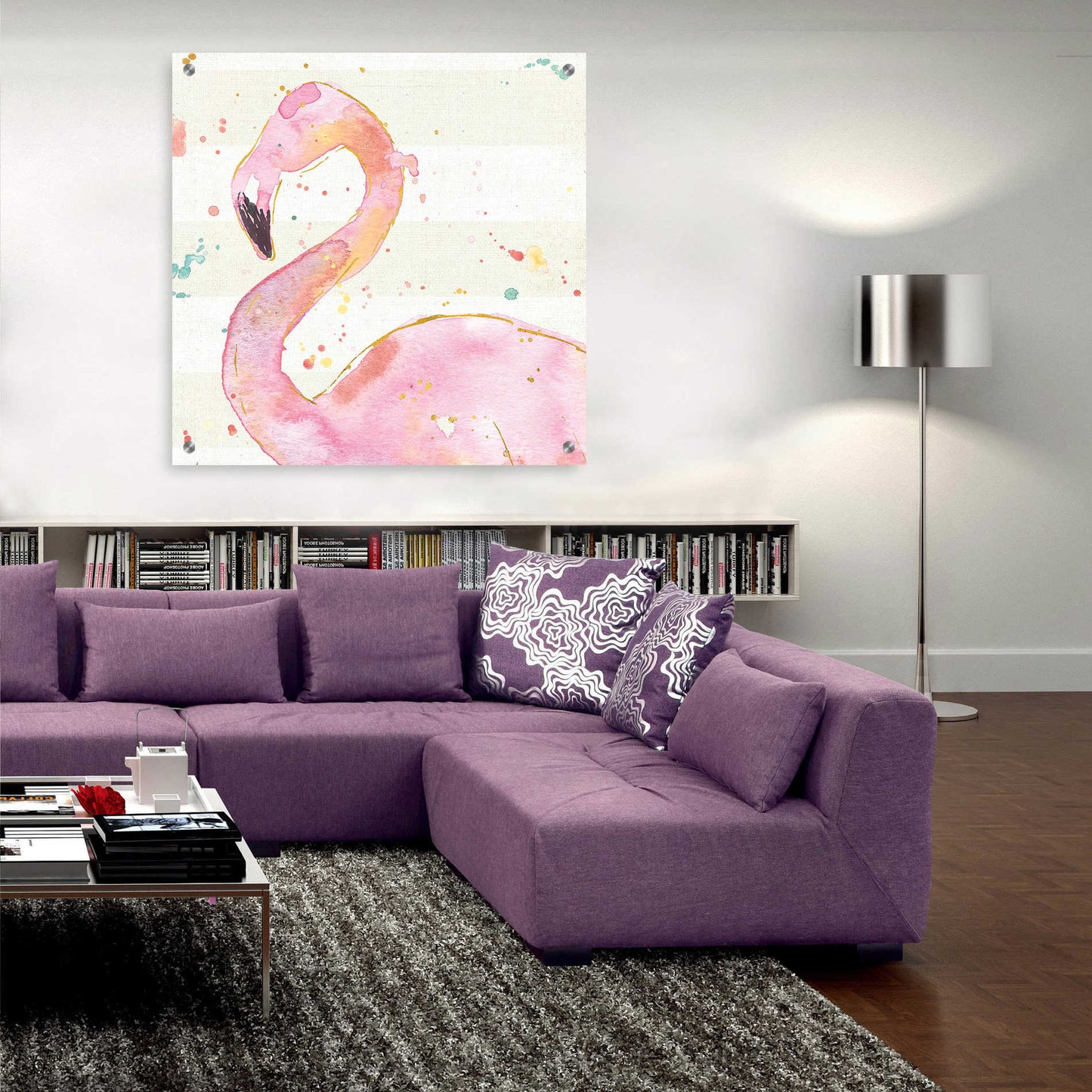 Epic Art 'Flamingo Fever III' by Ann Tavoletti, Acrylic Glass Wall Art,36x36