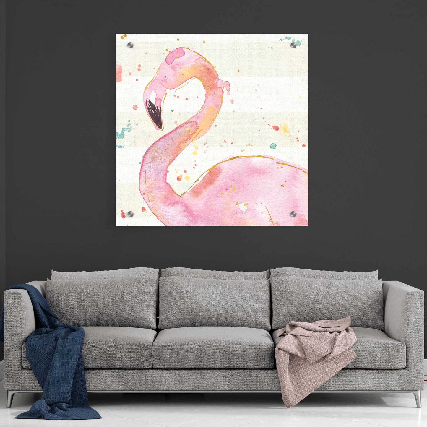 Epic Art 'Flamingo Fever III' by Ann Tavoletti, Acrylic Glass Wall Art,36x36