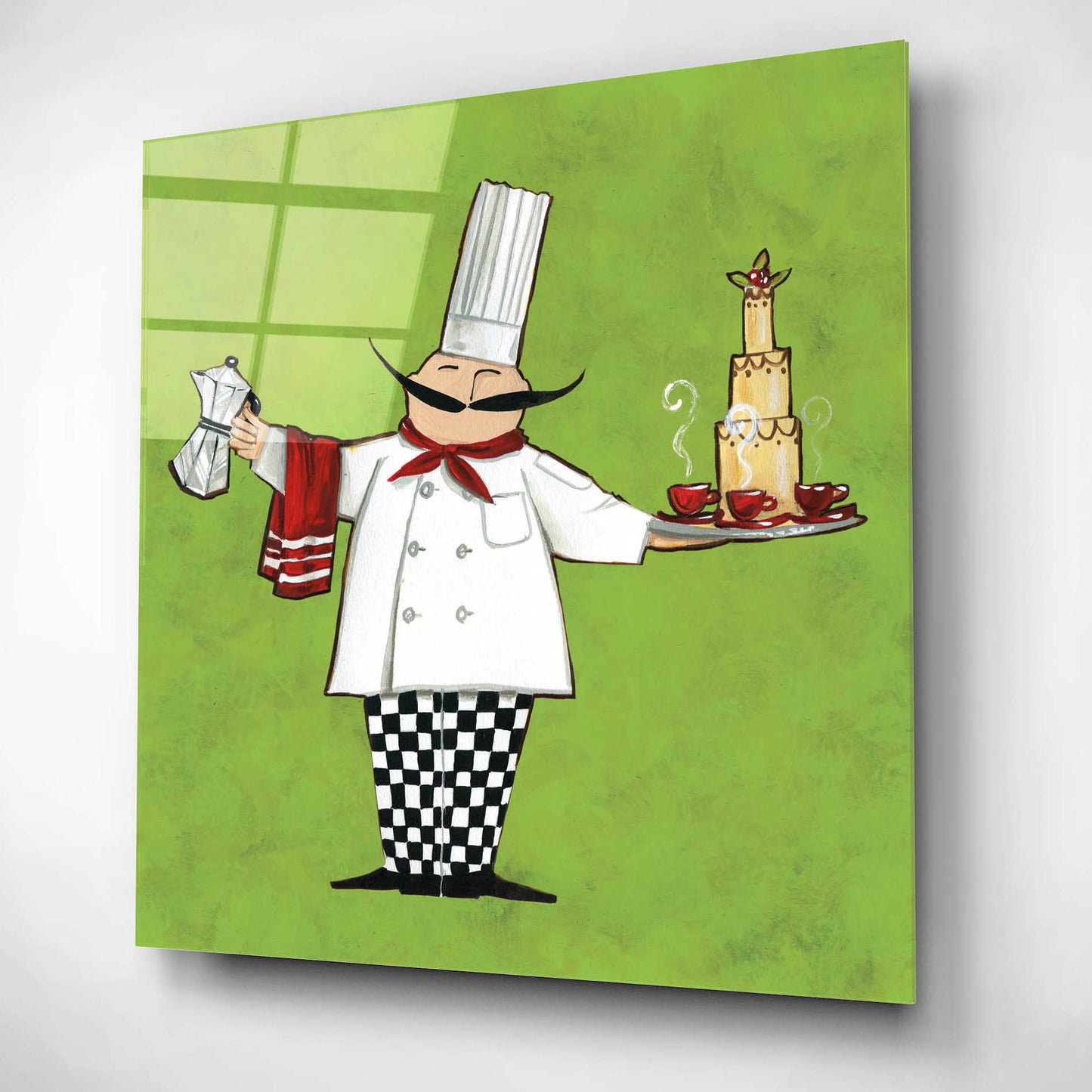 Epic Art 'Cafe Chef in Color' by Ann Tavoletti, Acrylic Glass Wall Art,12x12