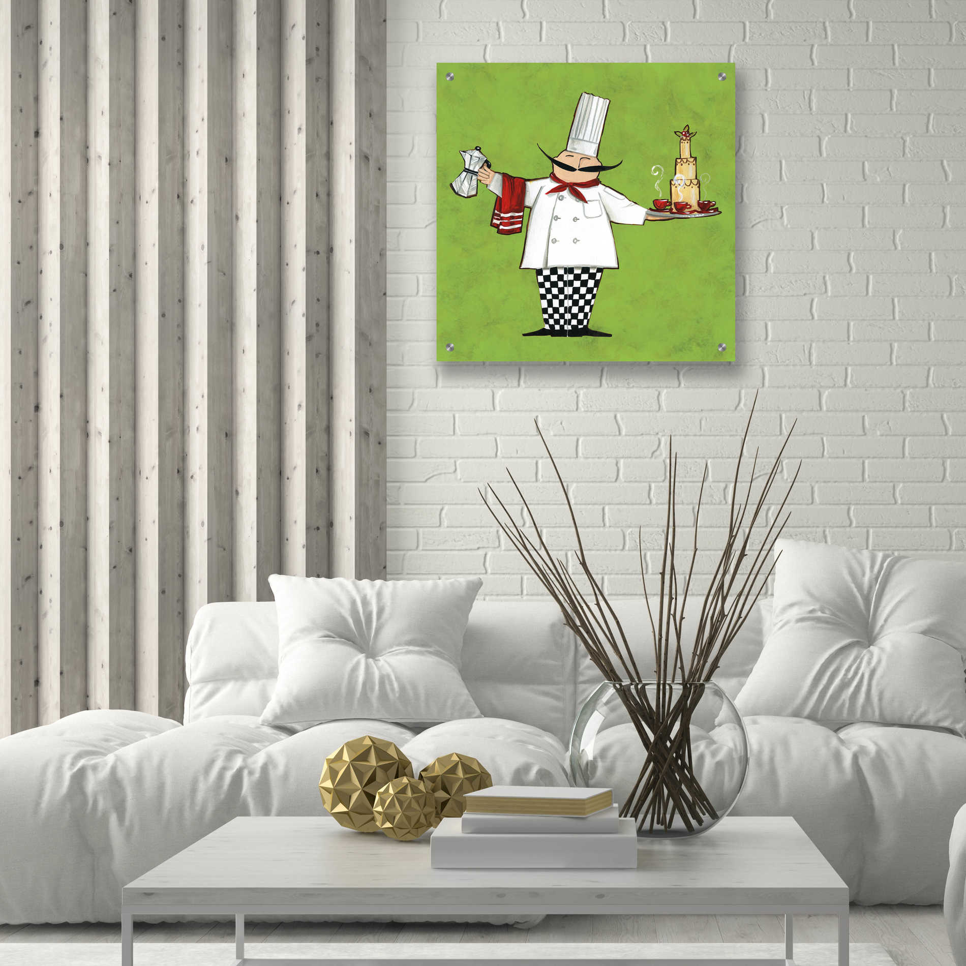 Epic Art 'Cafe Chef in Color' by Ann Tavoletti, Acrylic Glass Wall Art,24x24