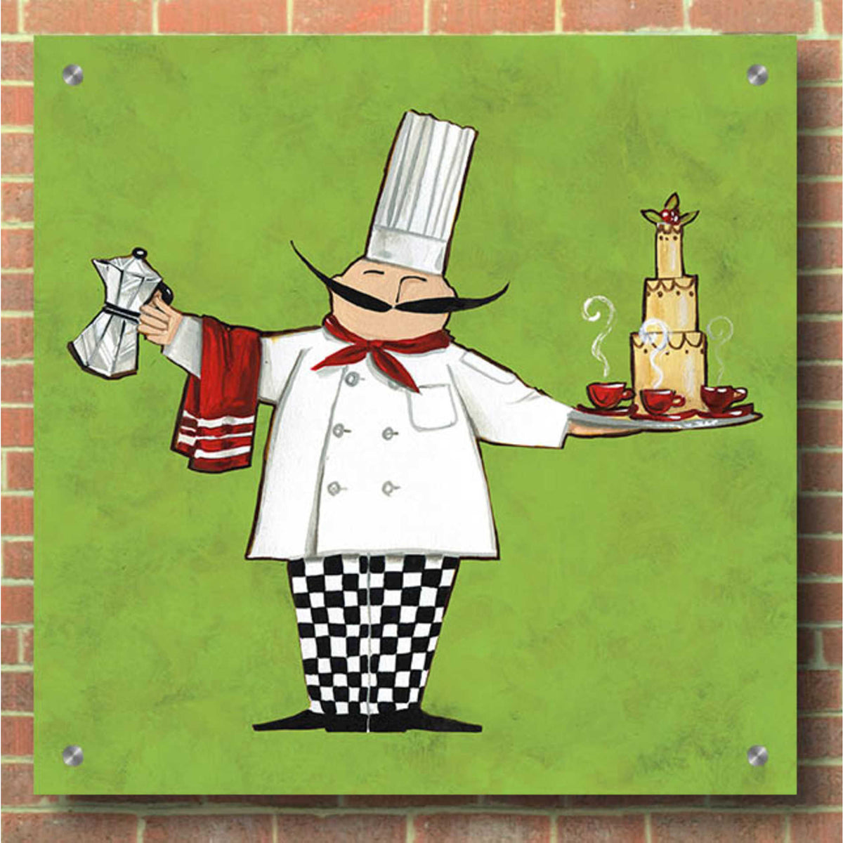 Epic Art 'Cafe Chef in Color' by Ann Tavoletti, Acrylic Glass Wall Art,36x36