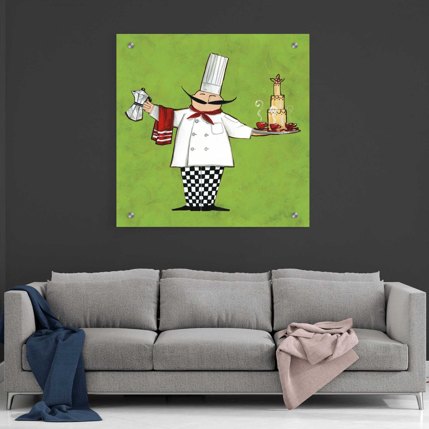 Epic Art 'Cafe Chef in Color' by Ann Tavoletti, Acrylic Glass Wall Art,36x36