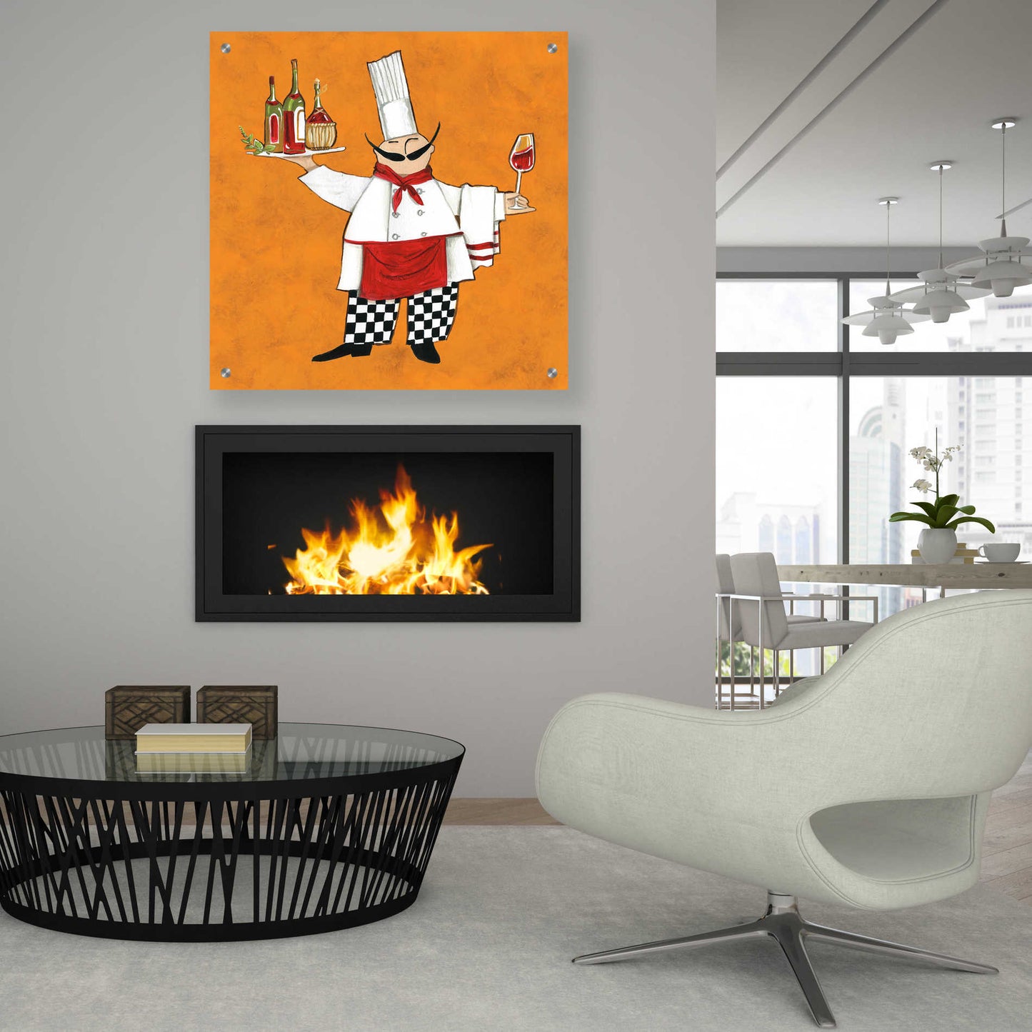 Epic Art 'Vino Chef in Color' by Ann Tavoletti, Acrylic Glass Wall Art,36x36