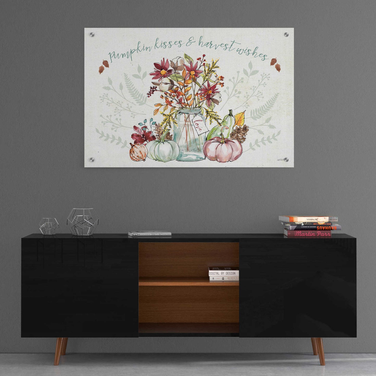 Epic Art 'Festive Foliage I' by Ann Tavoletti, Acrylic Glass Wall Art,36x24