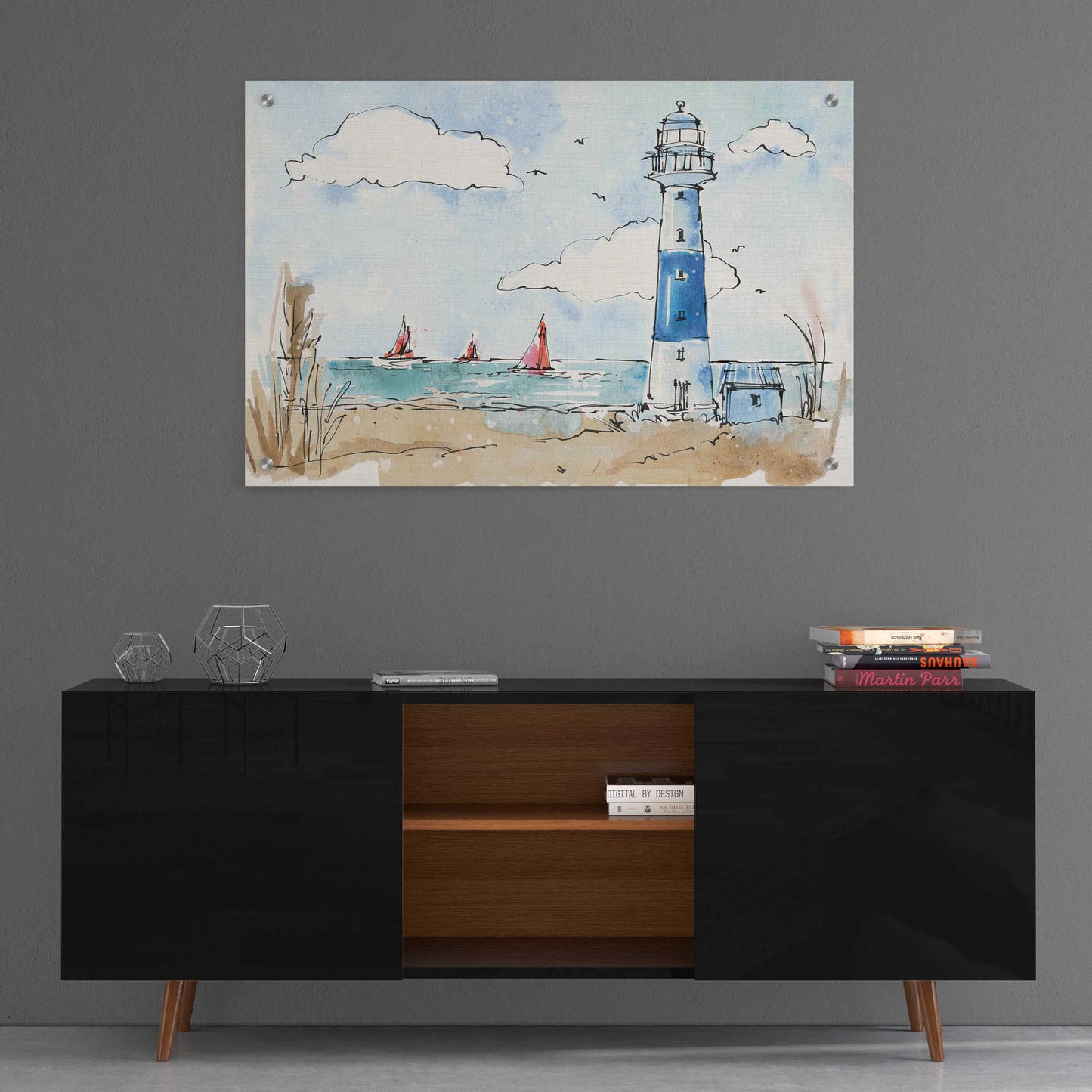 Epic Art 'Coastal Life II' by Ann Tavoletti, Acrylic Glass Wall Art,36x24
