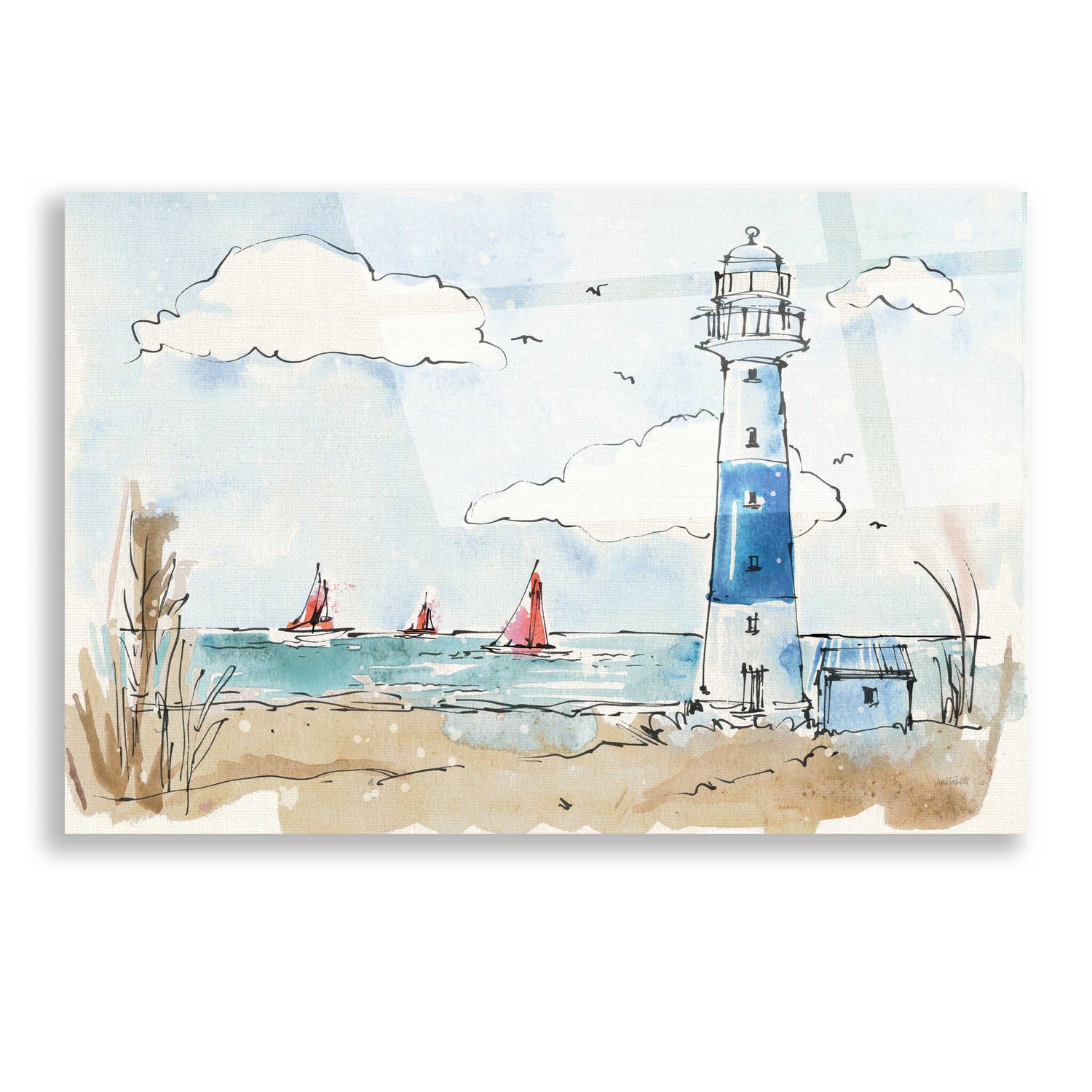 Epic Art 'Coastal Life II' by Ann Tavoletti, Acrylic Glass Wall Art