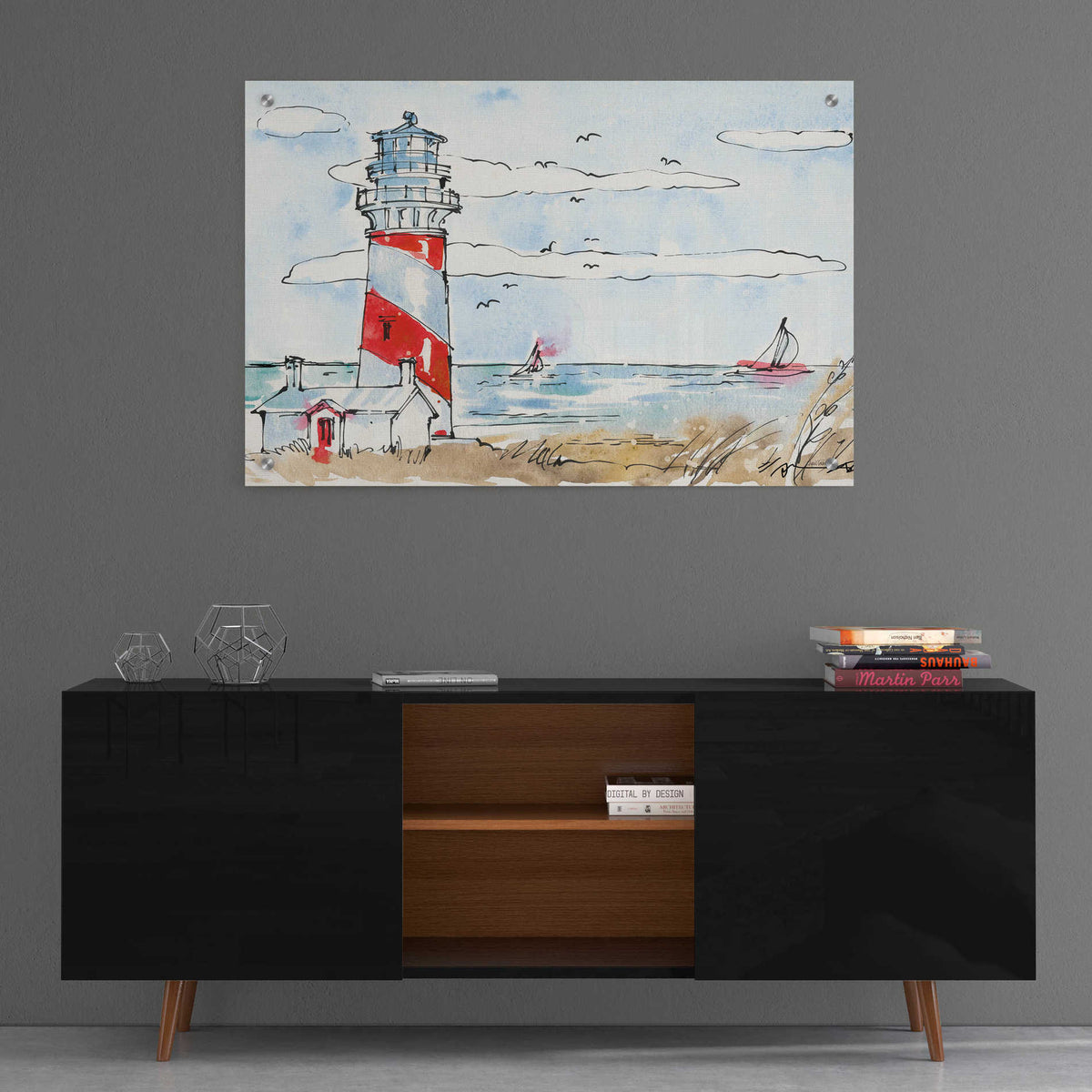 Epic Art 'Coastal Life I' by Ann Tavoletti, Acrylic Glass Wall Art,36x24