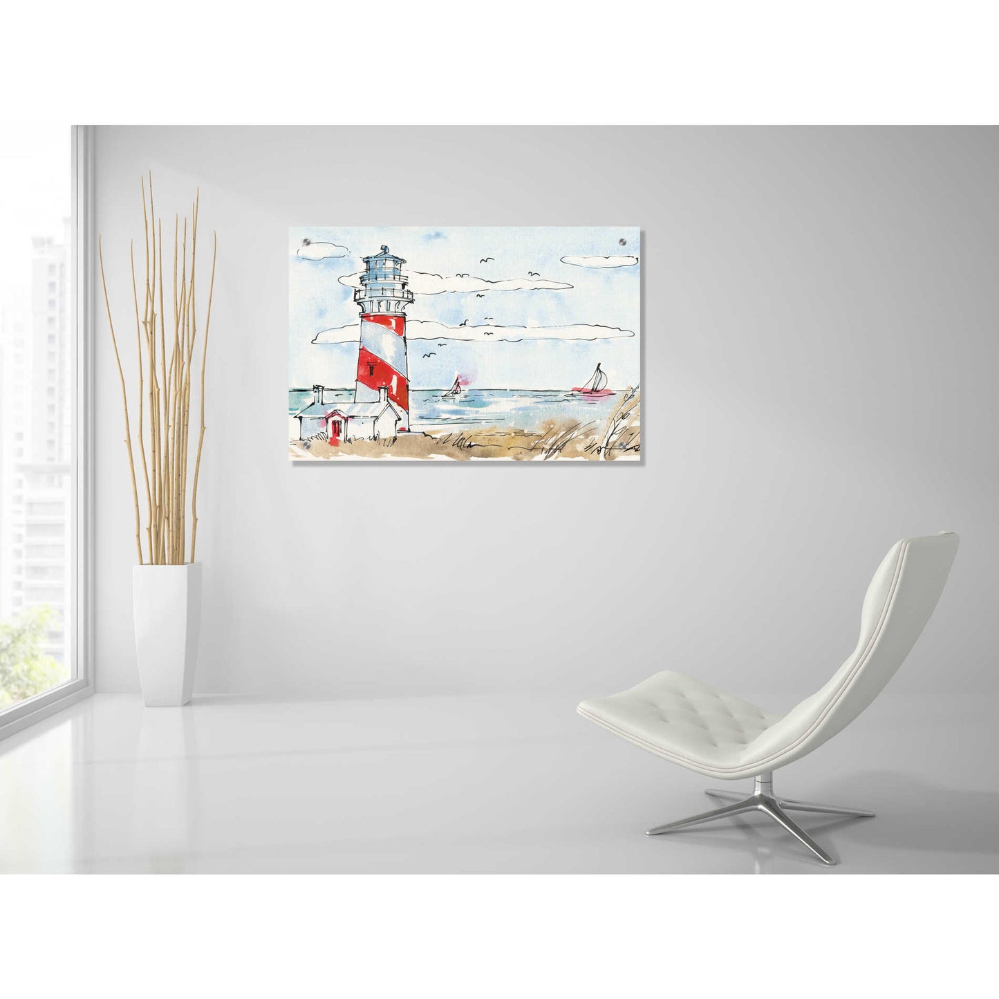 Epic Art 'Coastal Life I' by Ann Tavoletti, Acrylic Glass Wall Art,36x24