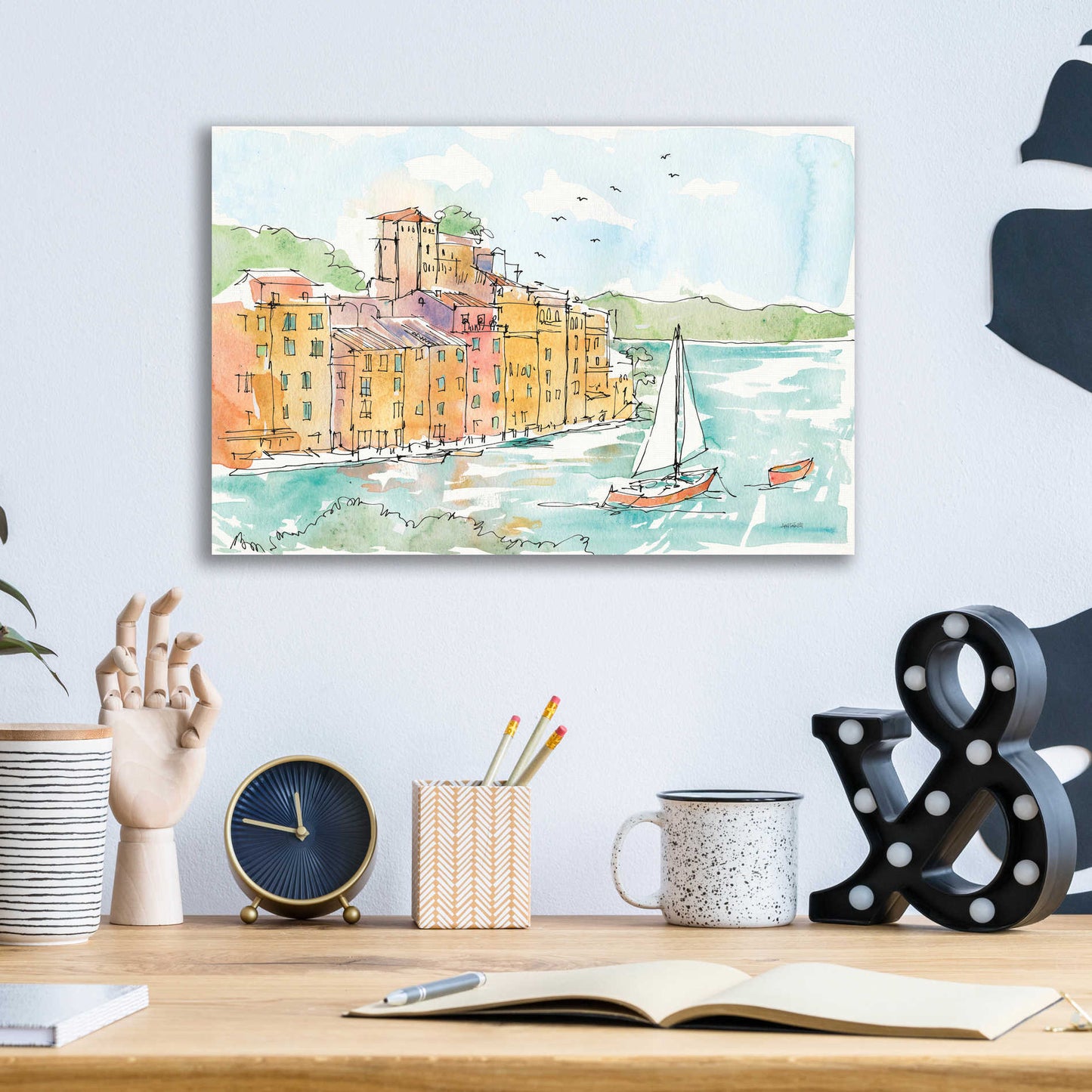 Epic Art 'Portofino II' by Ann Tavoletti, Acrylic Glass Wall Art,16x12