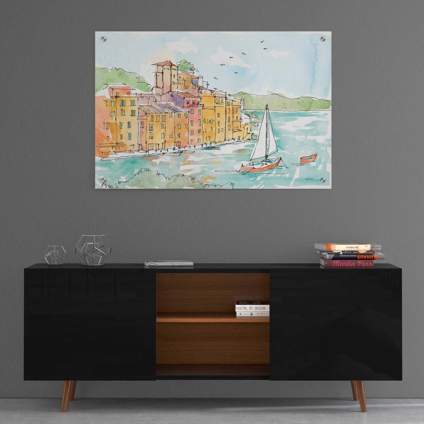 Epic Art 'Portofino II' by Ann Tavoletti, Acrylic Glass Wall Art,36x24